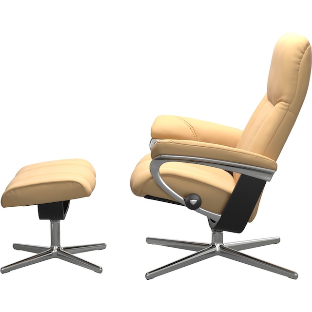 Stressless® Relaxsessel »Consul«, (Set, Relaxsessel mit Hocker), mit Hocker,  mit Cross Base, Größe S, M & L, Holzakzent Schwarz kaufen | BAUR