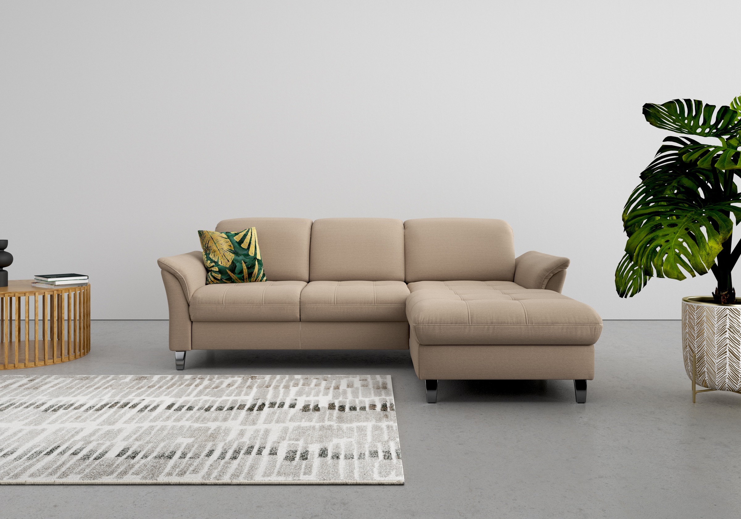 Ecksofa SIT & MORE "Maggiore L-Form", grau (taupe), B:258cm T:173cm, 98% Polyester, 2% Polyamid, Sofas, Ecksofa, wahlweise mit Kopfteilverstellung, Bettfunktion und Bettkasten 7
