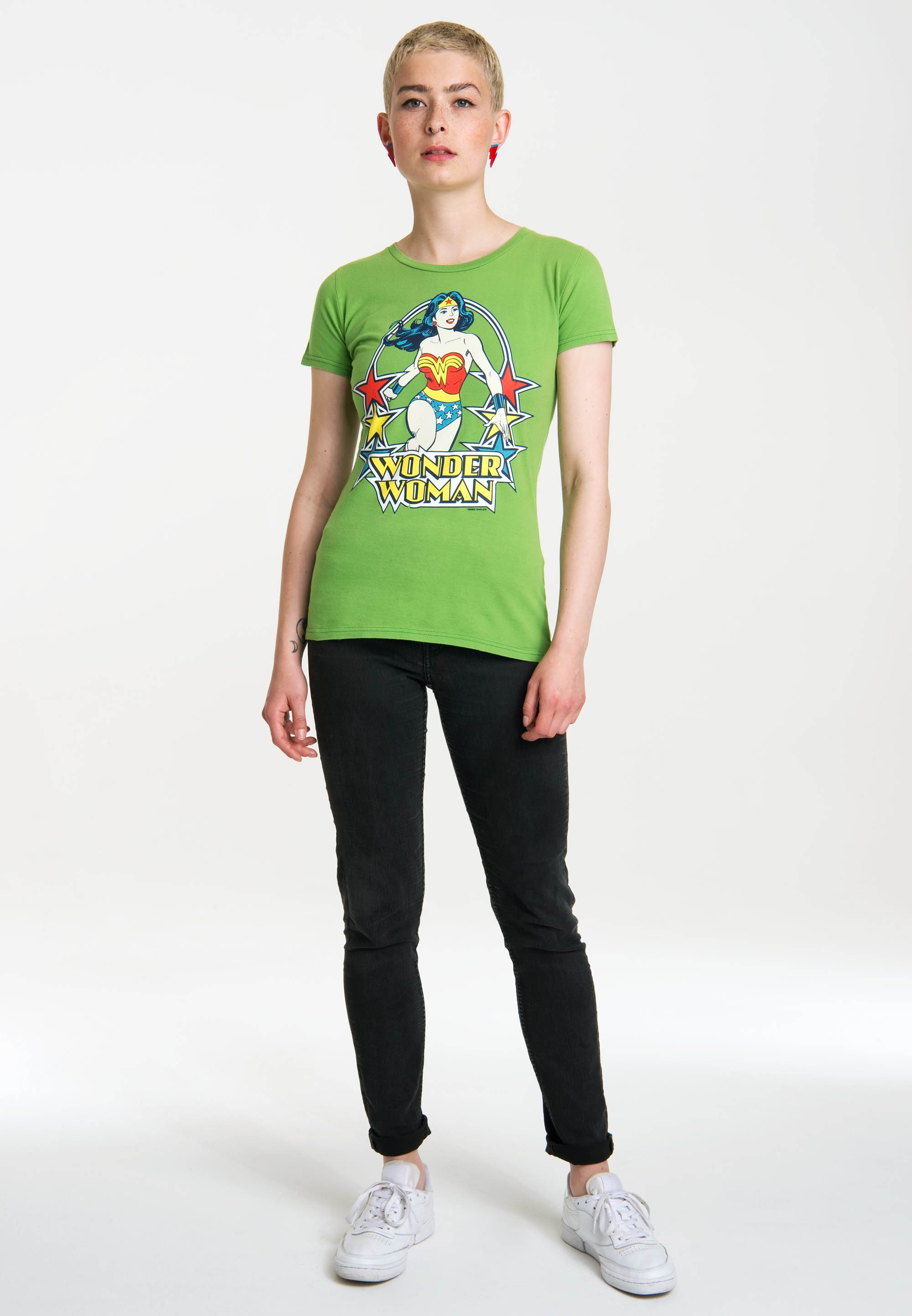 LOGOSHIRT T-Shirt »Wonder Woman Stars«, mit auffälligem Retro-Print