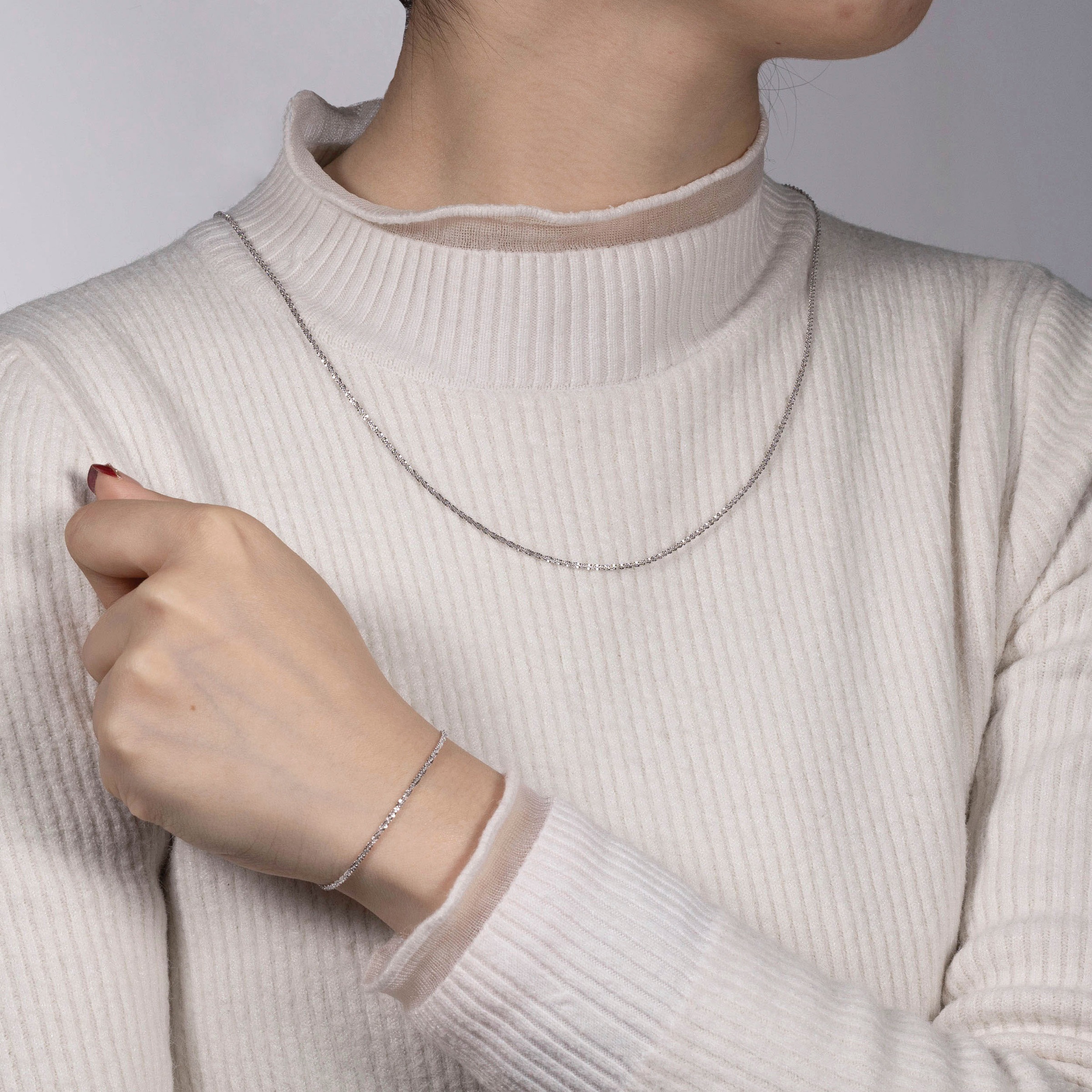 Firetti Silberkette »Schmuck Geschenk Silber Armband Kette Fußkette Bauchkette Criss-Cross«, in verschiedenen Längen erhältlich