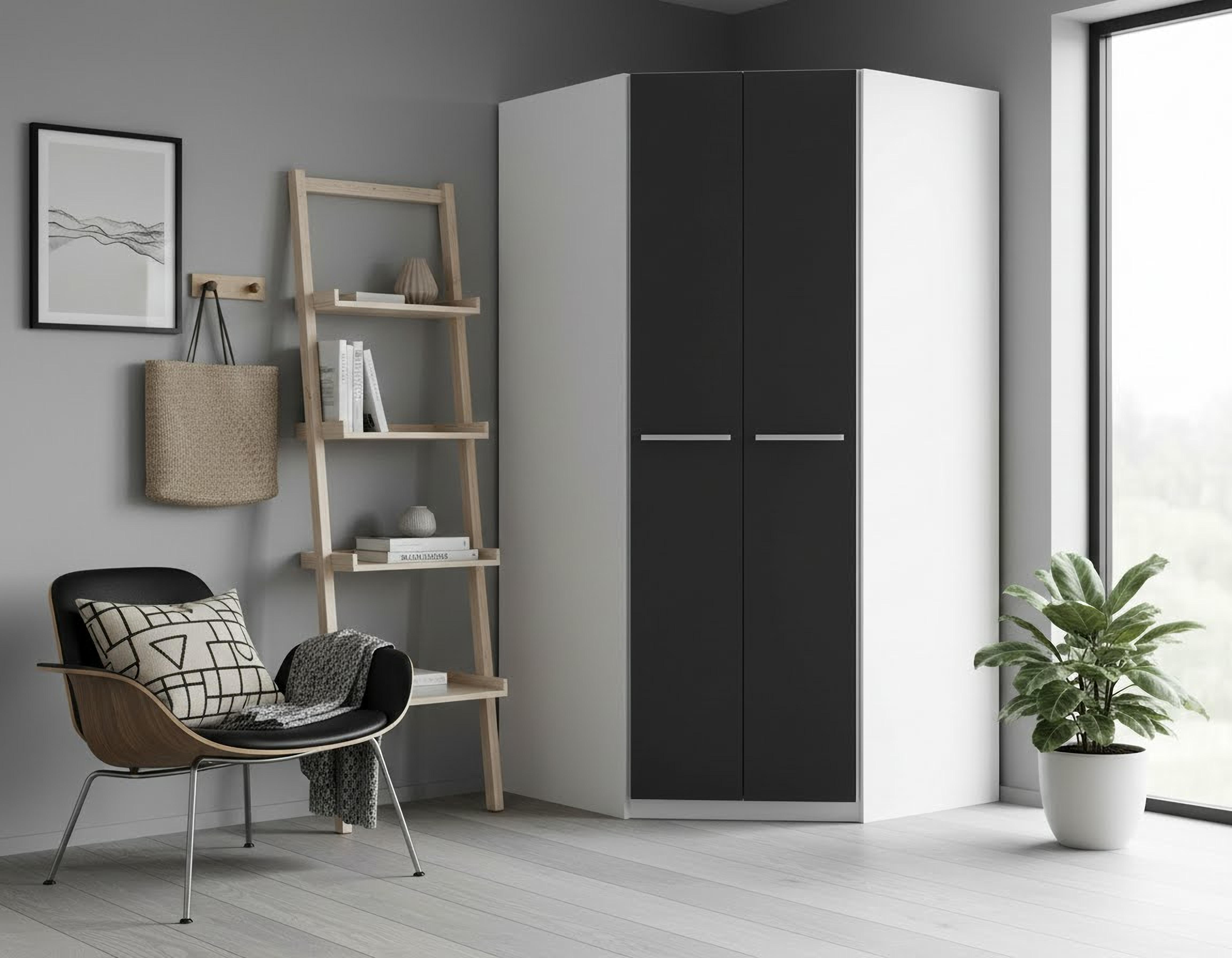 Thumbnail - priess Eckkleiderschrank "Barcelona Kleiderschrank Ecklösung Raumwunder" in 2 Tiefen Schrank Eckschrank Garderobe