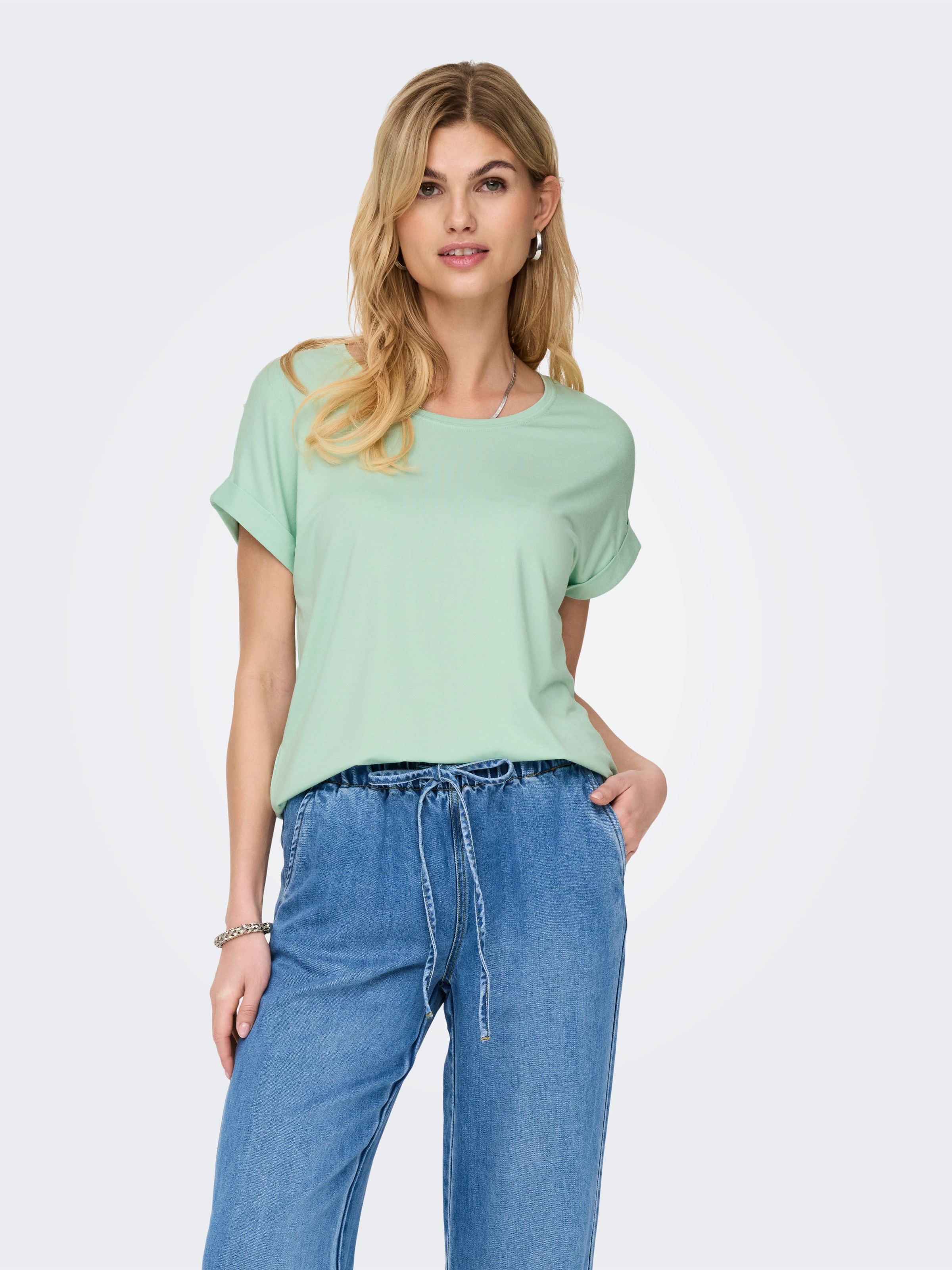 ONLY Onlmoster Damen T-Shirt Birds Egg Grün Gr. M 4