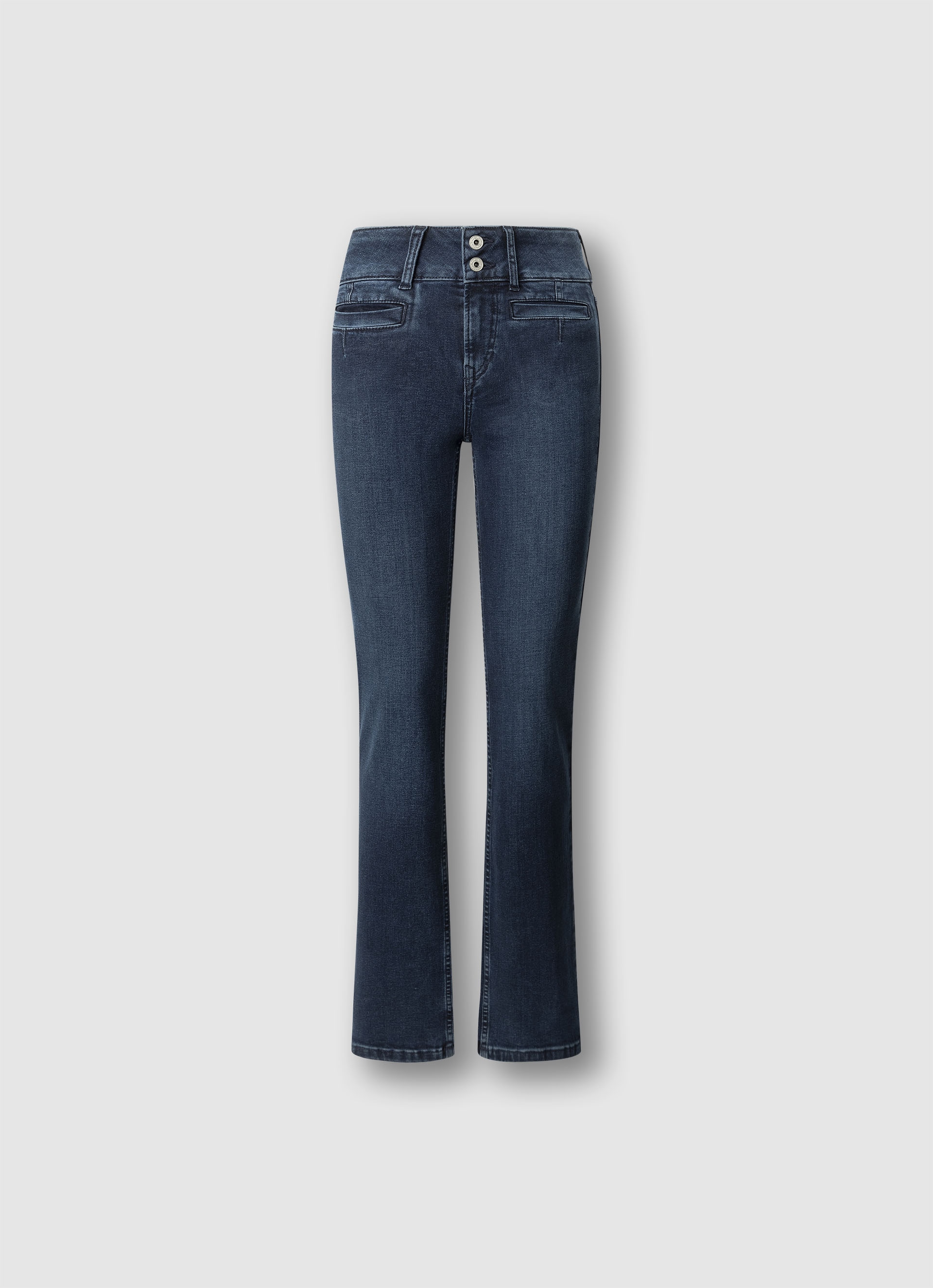 Pepe Jeans Straight-Jeans "BERYL MW" mit doppeltem Knopfverschluss, Mid Waist