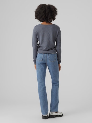 Vero Moda Rundhalspullover »VMCARE STRUCTURE LS O-NECK BLOU NOOS« mit Strukturmuster