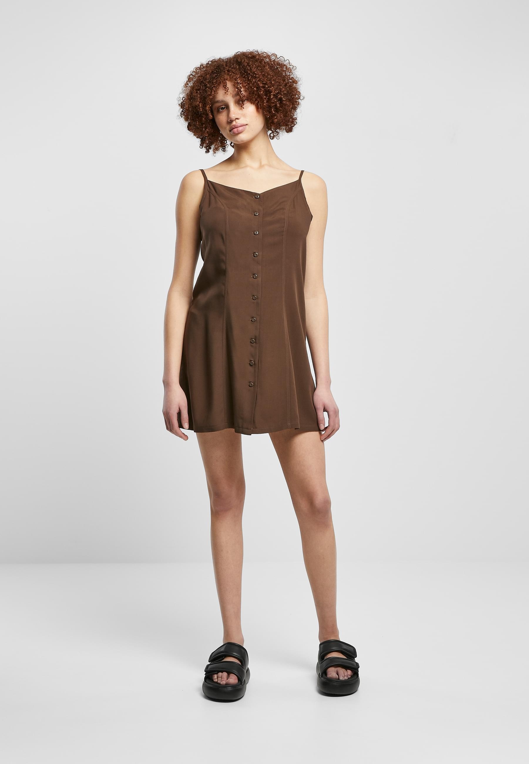URBAN CLASSICS Shirtkleid »Urban Classics Damen Ladies Vicose Mini Dress«, (1 tlg.)