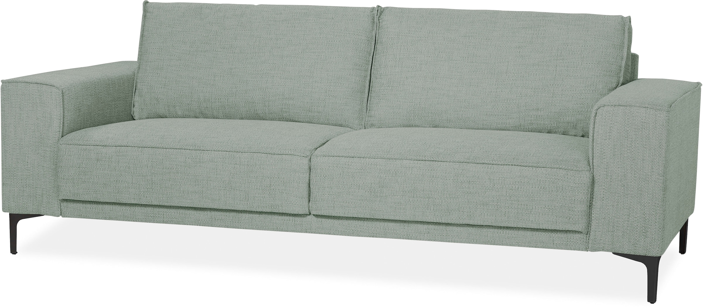 Places of Style 3-Sitzer »3er Sofa Oland, Struktur, Flachgewebe, Luxus-Microfaser, Boucle«, 224 cm, Wellenunterfederung, Skandi-Design, Metallfüße