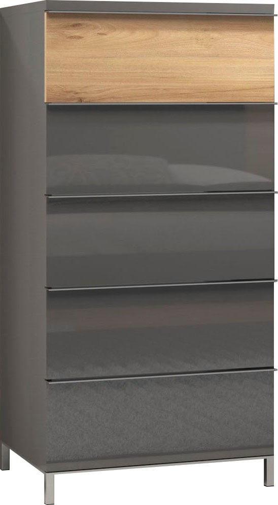 Places of Style Schubkastenkommode "Onyx, hohe Kommode mit 5 Schubladen, UV günstig online kaufen