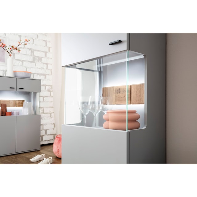 MCA furniture Wohnwand »Zadar«, (3 St.), moderne Wohnwandkombination in  Arktis Grau, wahlweise mit Beleuchtung kaufen | BAUR
