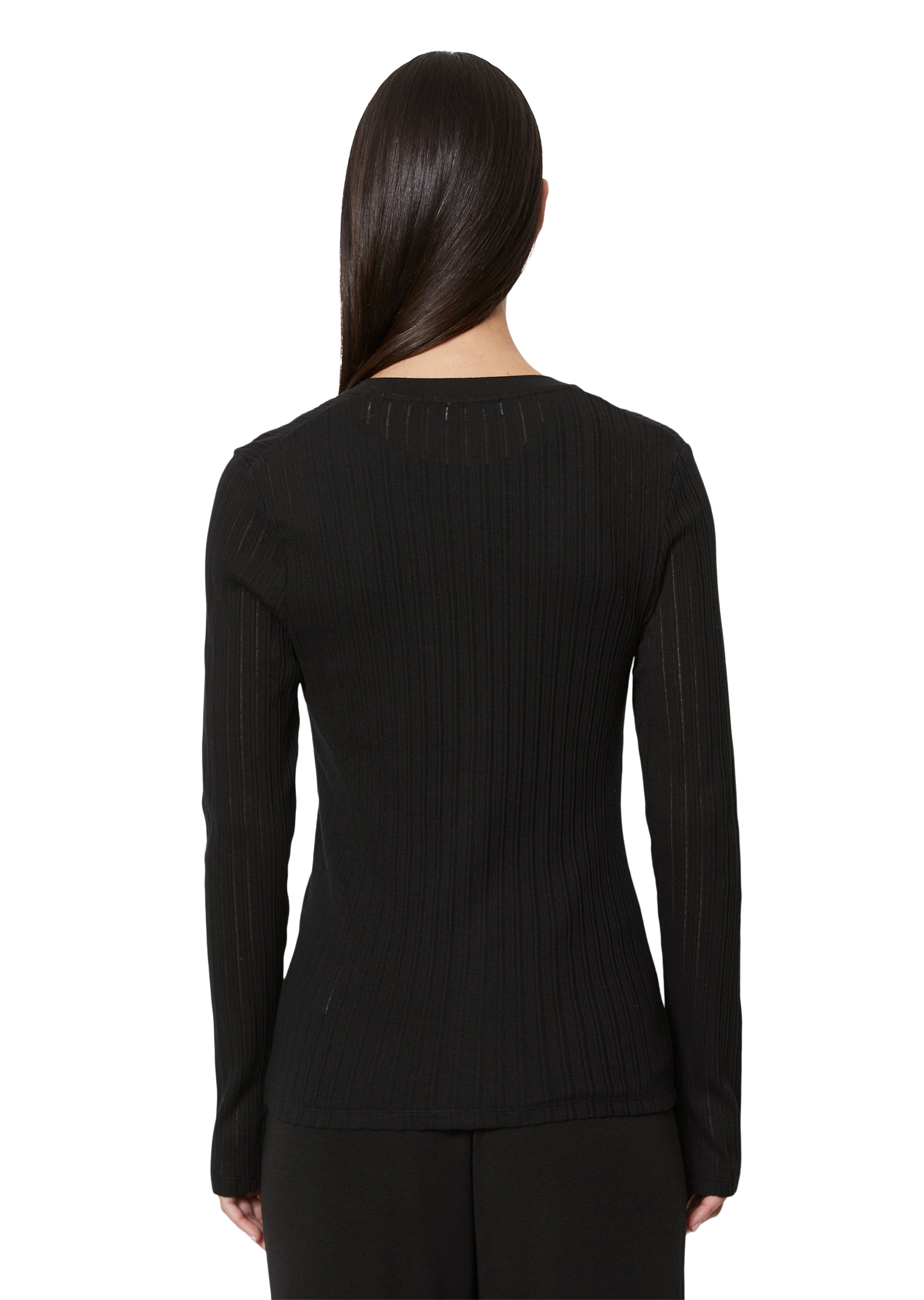 Marc O'Polo Strickjacke , Pointelle-Cardigan regular, leicht durchscheinend
