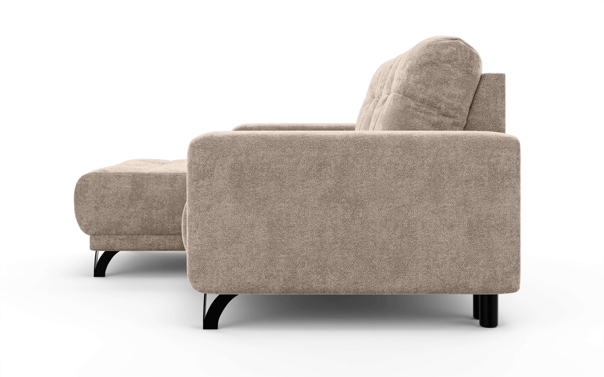 INOSIGN Ecksofa »FAIRVIEW mit verstellbaren Rückenlehne, Maße B/T/H: 234/174/93 cm«, L-Form mit Wellenunterfederung, Recamiere beidseitig montierbar