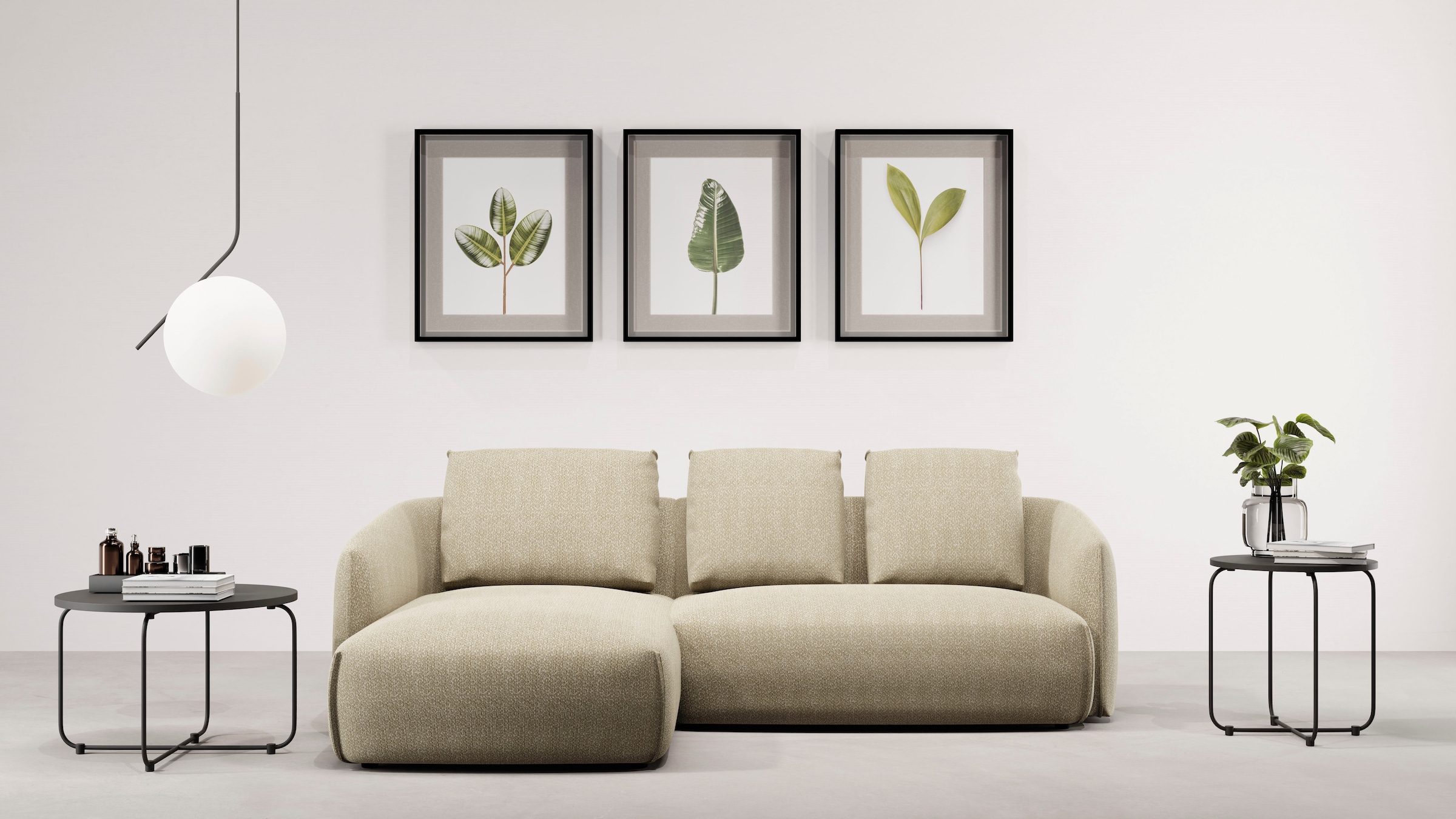 TRENDMANUFAKTUR Ecksofa "Shawn Designsofa mit elegant geschwungen Armlehnen günstig online kaufen