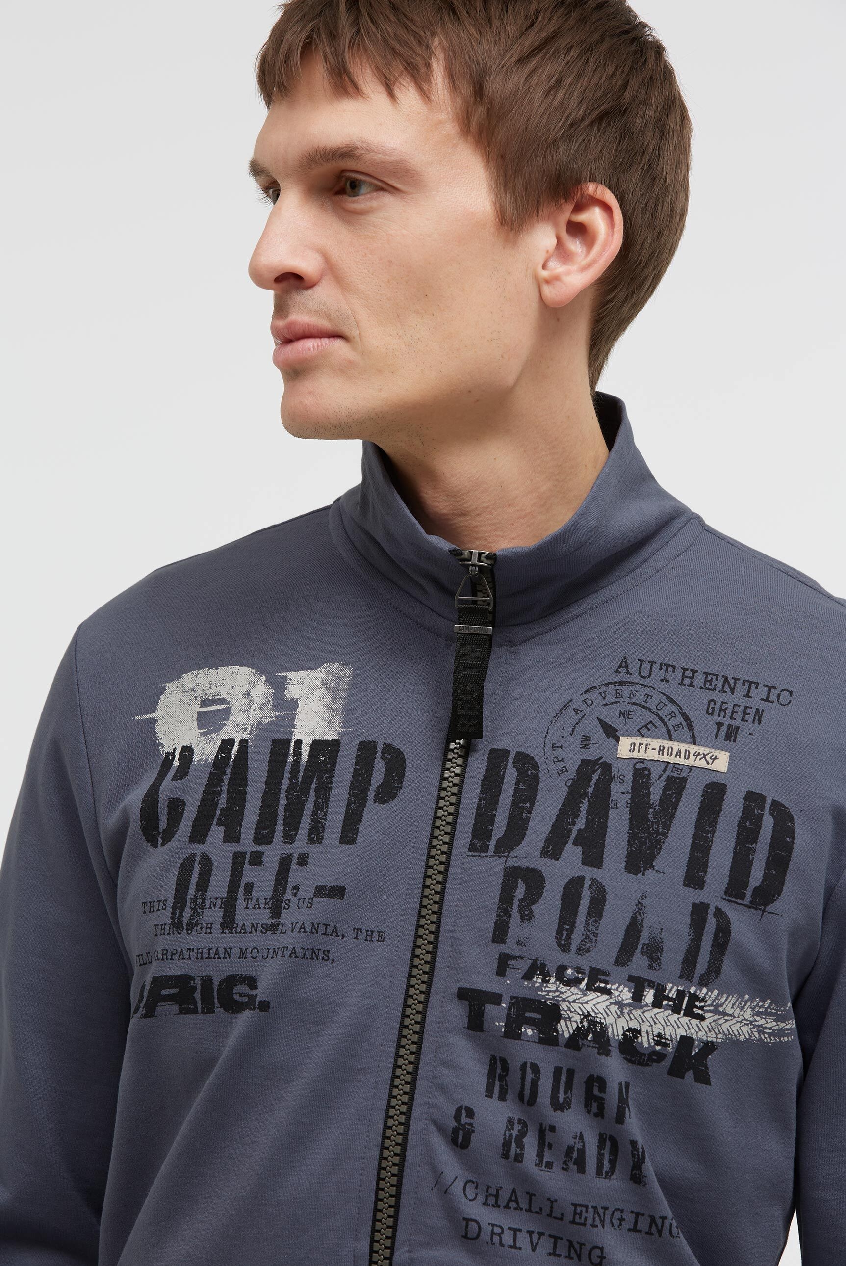 CAMP DAVID Sweatjacke mit Reißverschlusstaschen