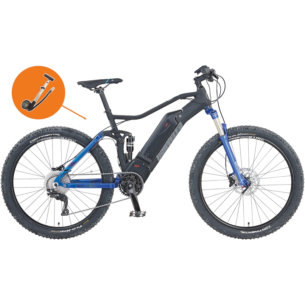 Prophete E-Bike »Graveler e8000«, 10 Gang, Shimano, Deore XT, Mittelmotor 250 W, (inkl. Dämpferpumpe)