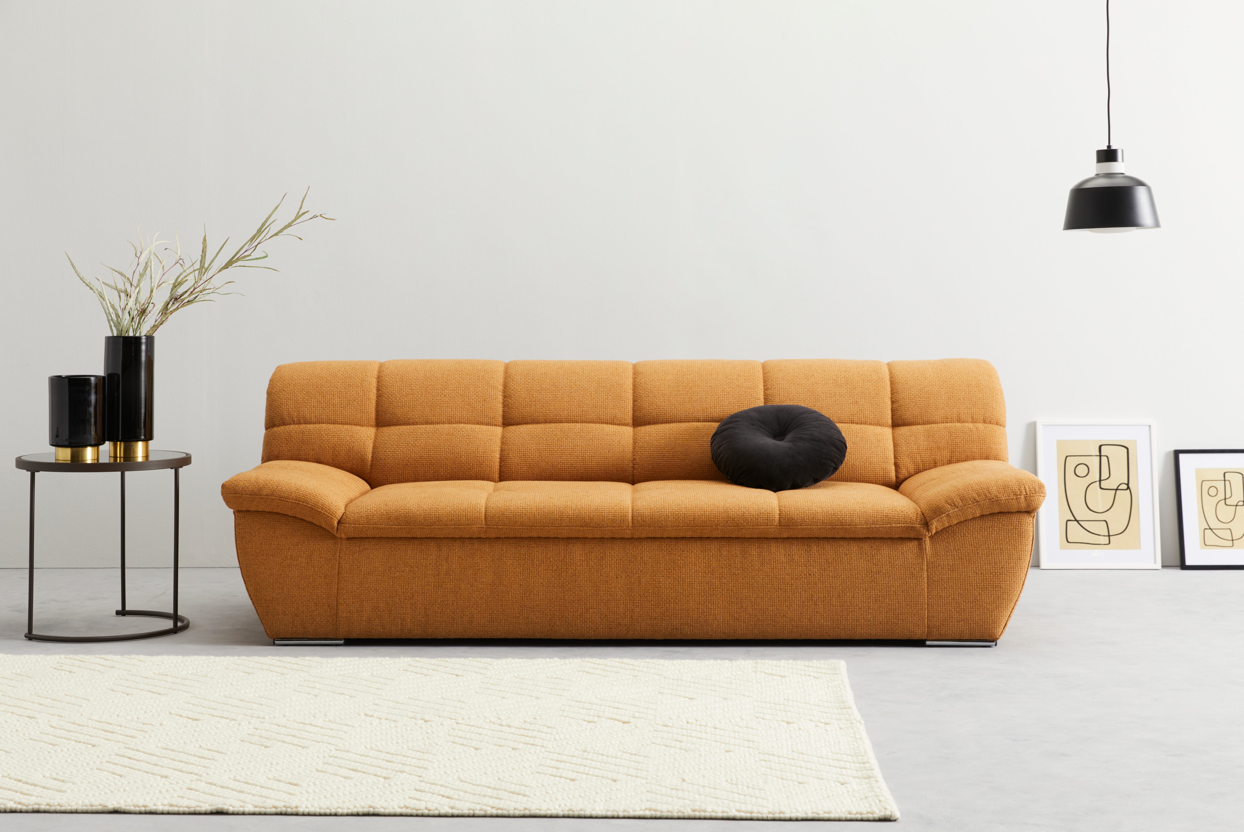 DOMO collection 3-Sitzer "Lagoa, moderne Sitzheftung, bequem und komfortabel" frei im Raum stellbar, in großer Farbauswahl