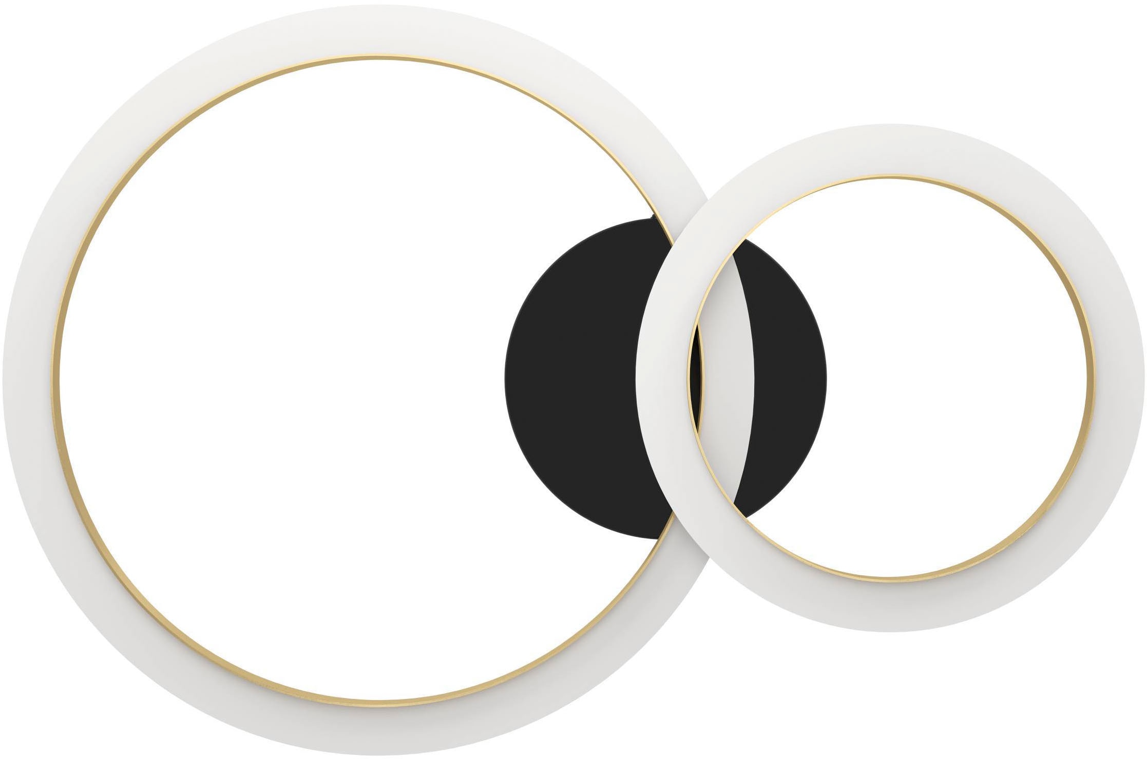 EGLO Deckenleuchte »Calliera Deckenlampe, Metall und Kunststoff, Bürolampe Decke, Lampe« LED-Modul 1 Stk. Neutralweiß Wand-/Deckenleuchte - L42 x B30 x H8 cm - schwarz, messing - 12W inkl.