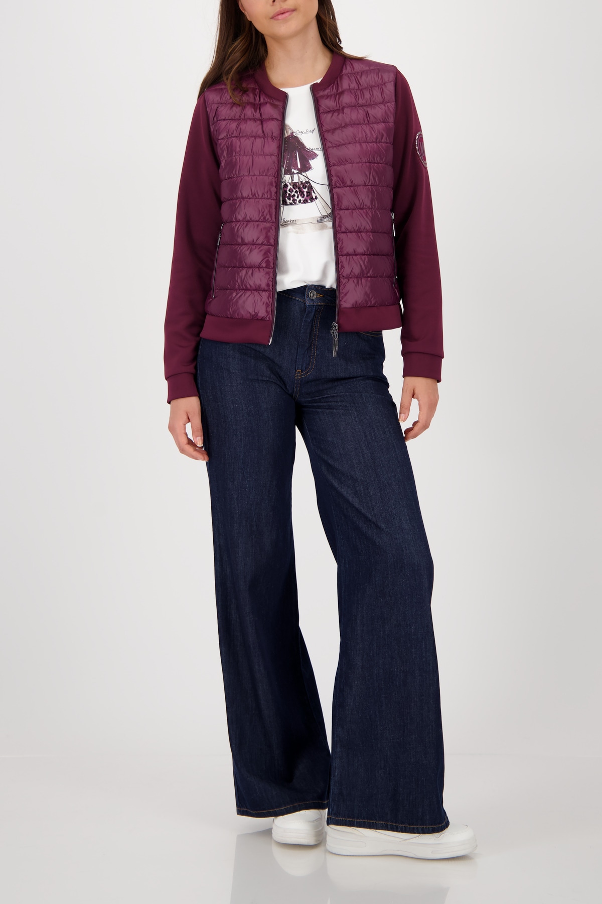 Monari Steppjacke »Jacke Stepp + Neopren«, ohne Kapuze, Regular fit mit Rundhalsausschnitt