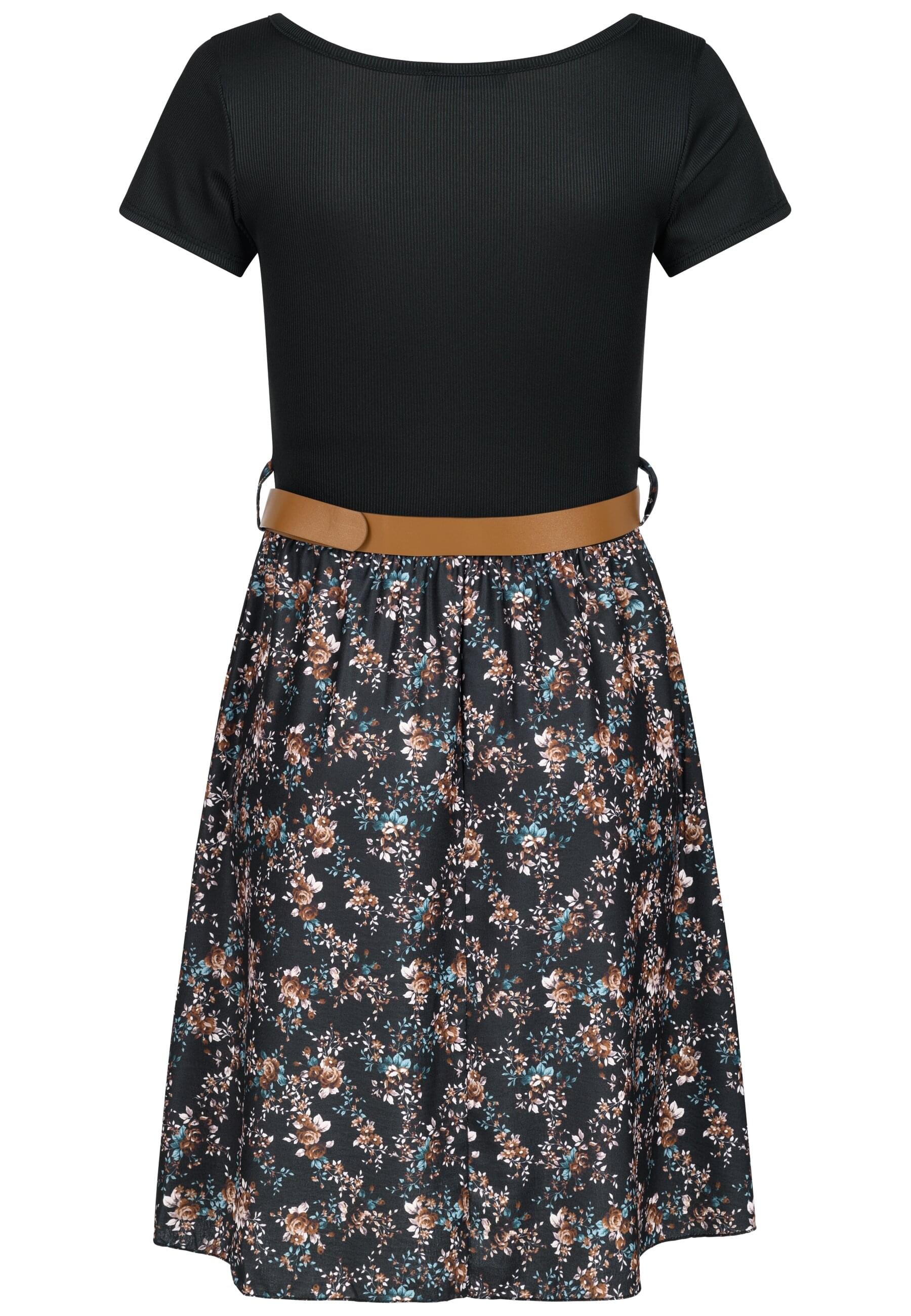 CLOUD 5IVE Shirtkleid »CLOUD 5IVE 2-Tone Dress with Ditsy Print incl. a belt« 1 Stk. tlg.
