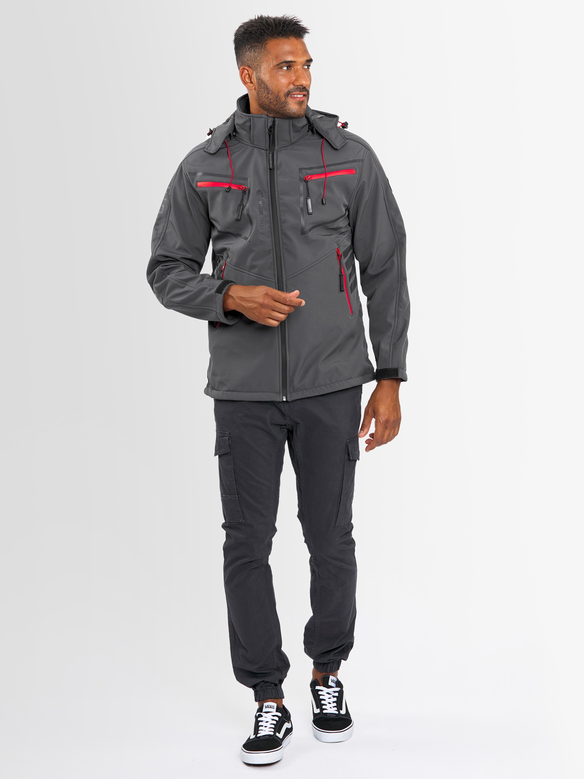 Arctic Seven Softshelljacke "ASPierr", sportliche Outdoor Funktionsjacke mit abnehmbarer Kapuze