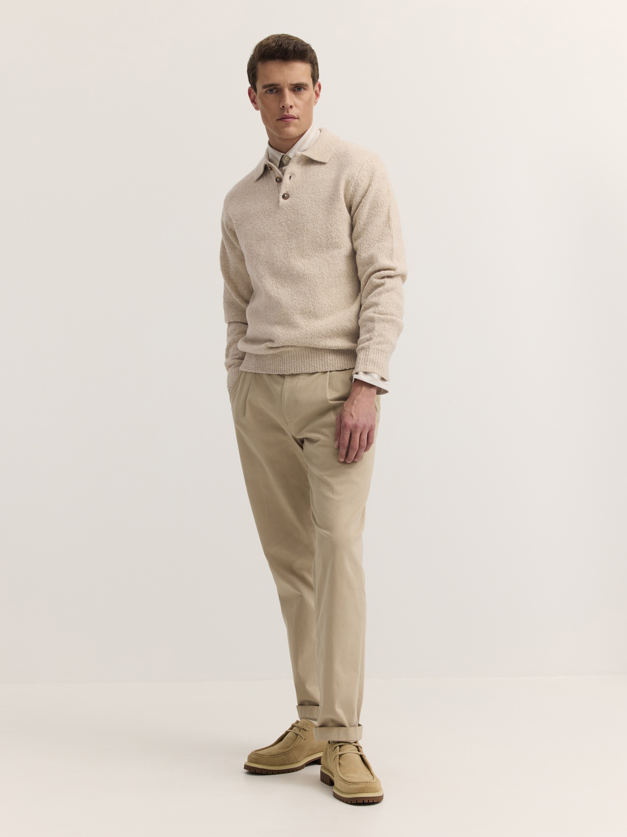 bugatti Poloshirt »Regular Fit« Regular Fit Wollmix Langarm