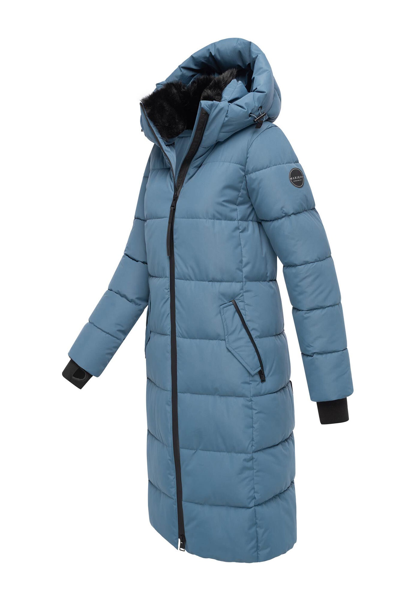 Marikoo Steppjacke »Zuraraa XVI« mit Kapuze langer Winter Mantel gesteppt