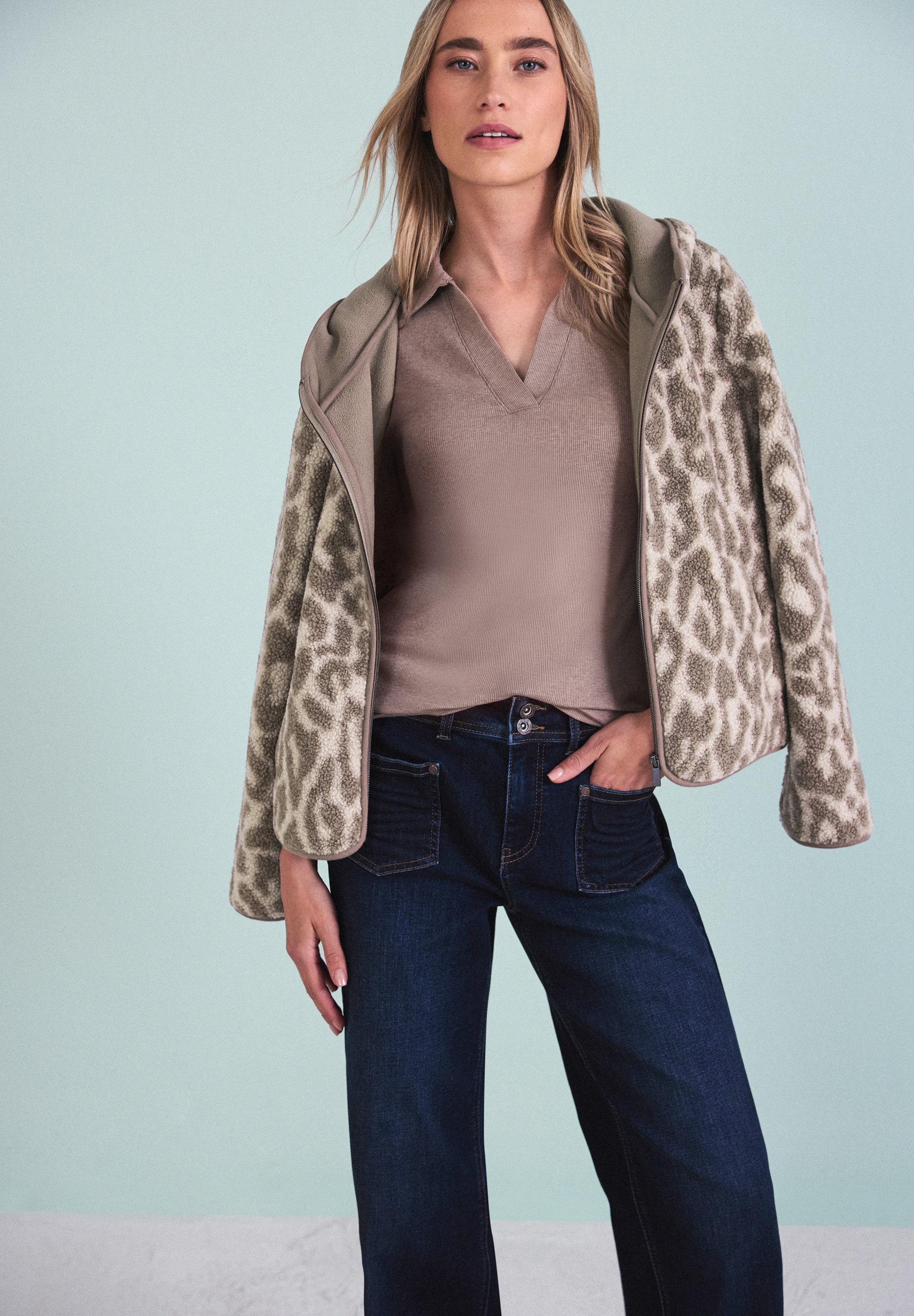 STREET ONE Cardigan mit Leoprint