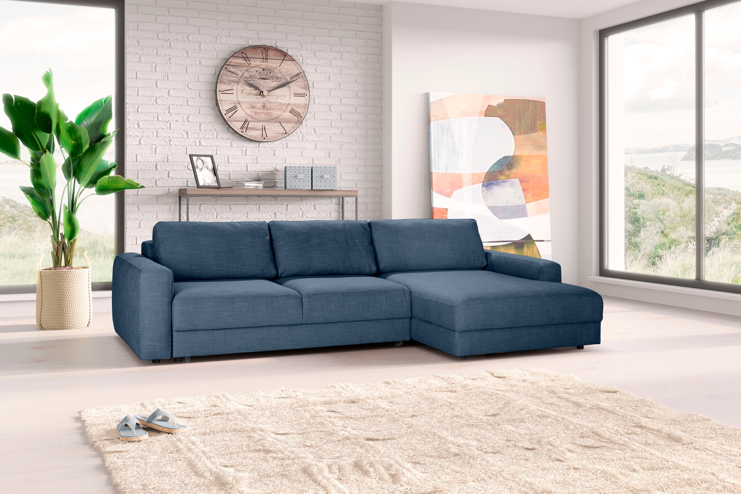 TRENDMANUFAKTUR Ecksofa "Bourbon II, mit extratiefer Sitzfläche und extrabr günstig online kaufen