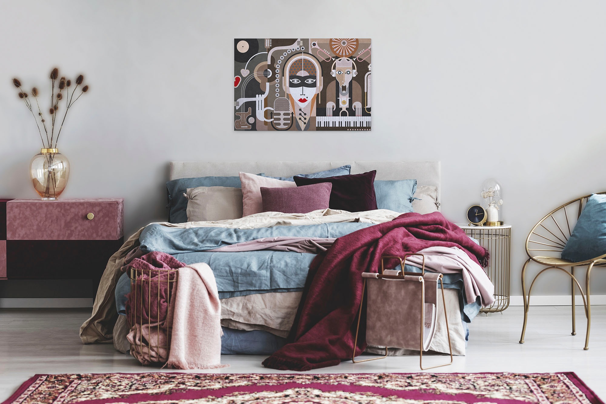 A.S. Création Leinwandbild »wall of sound 3«, Kunst-Abstrakt-Kinder, (1 St.), Keilrahmen Bild Musik Abstrakt Bunt Leinwand-Bild Wohnzimmer modern