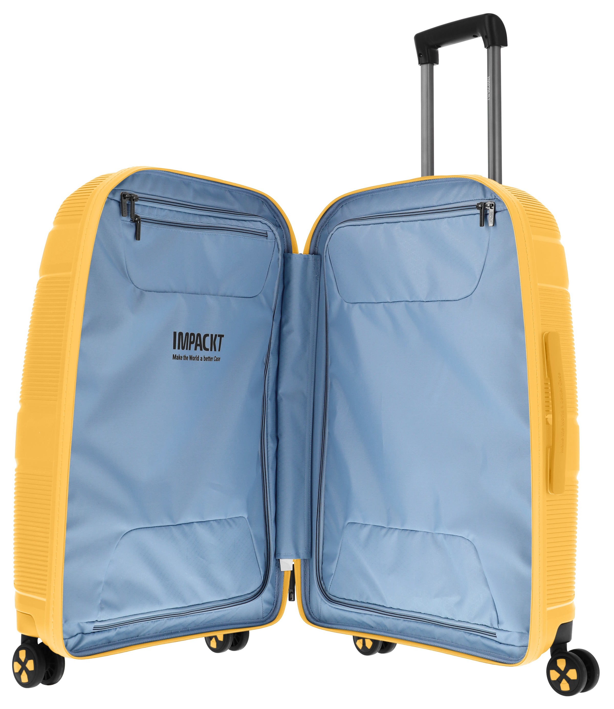 IMPACKT Hartschalen-Trolley »IP1, verschiedene Größen und Farben«, 4 Rollen, Hartschalen-Koffer vegan Koffer Reisegepäck USB-Port TSA Zahlenschloss