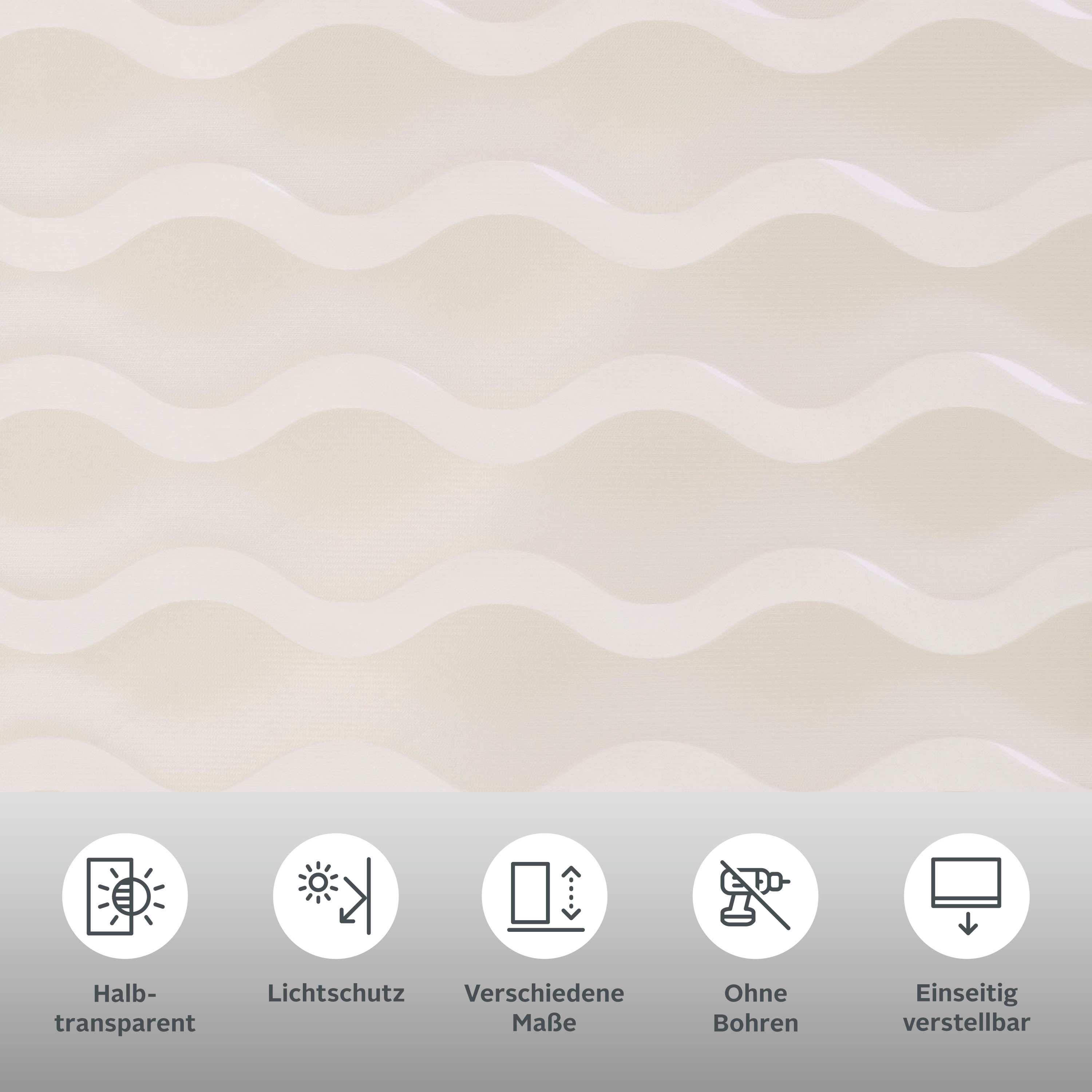 Thumbnail - Guido Maria Kretschmer Home&Living Doppelrollo "Wellen" Lichtschutz Blendschutz Sichtschutz ohne Bohren freihängend Fix...