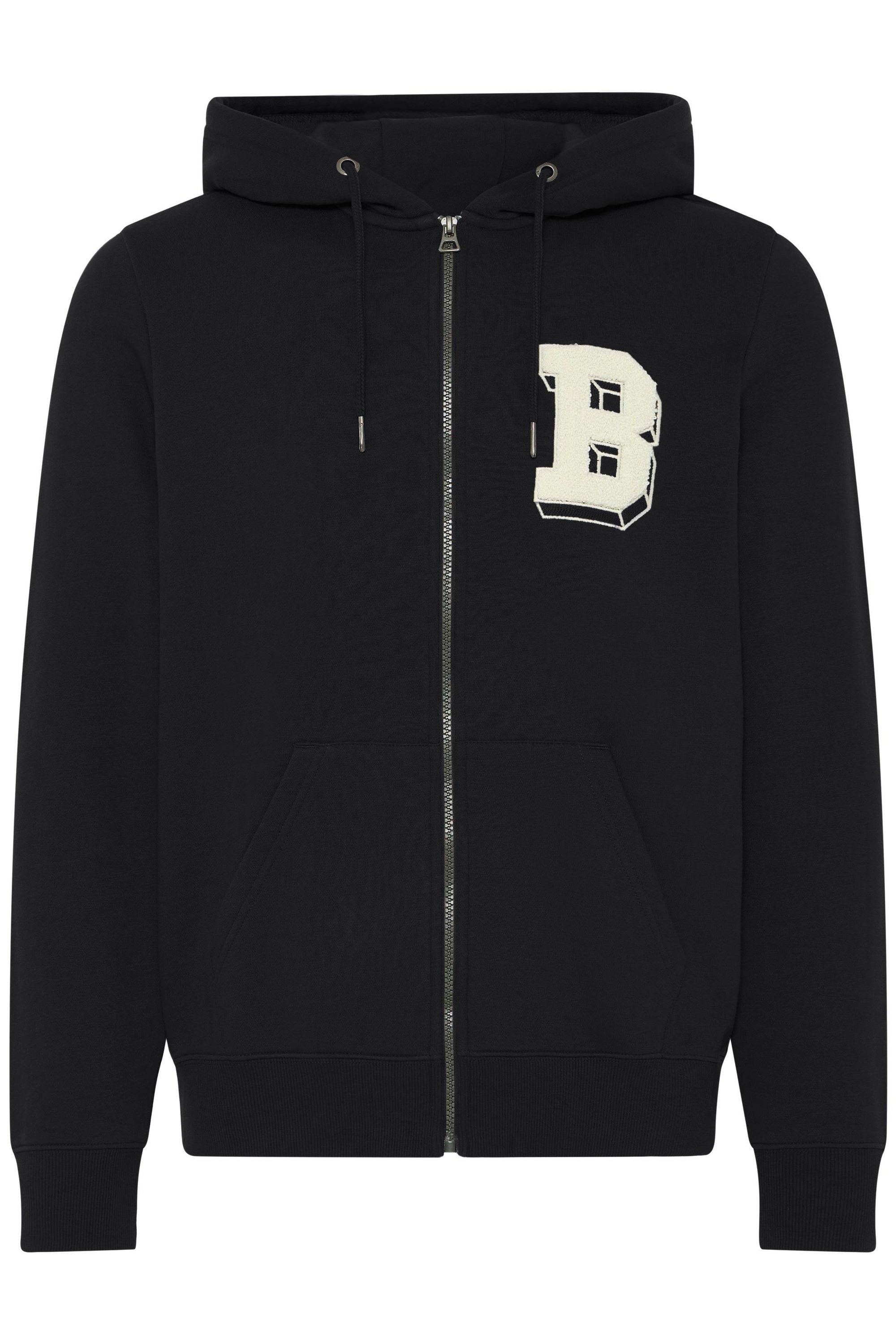 Kapuzensweatjacke BLEND "BHBadel", Herren, Gr. XXL, schwarz, Sweatware, 60% Baumwolle, 40% Polyester, unifarben, normal normal, ohne Ausschnitt, Rippbündchen, Sweatjacken, Gemütliche Sweatjacke mit Kapuze und Stickerei