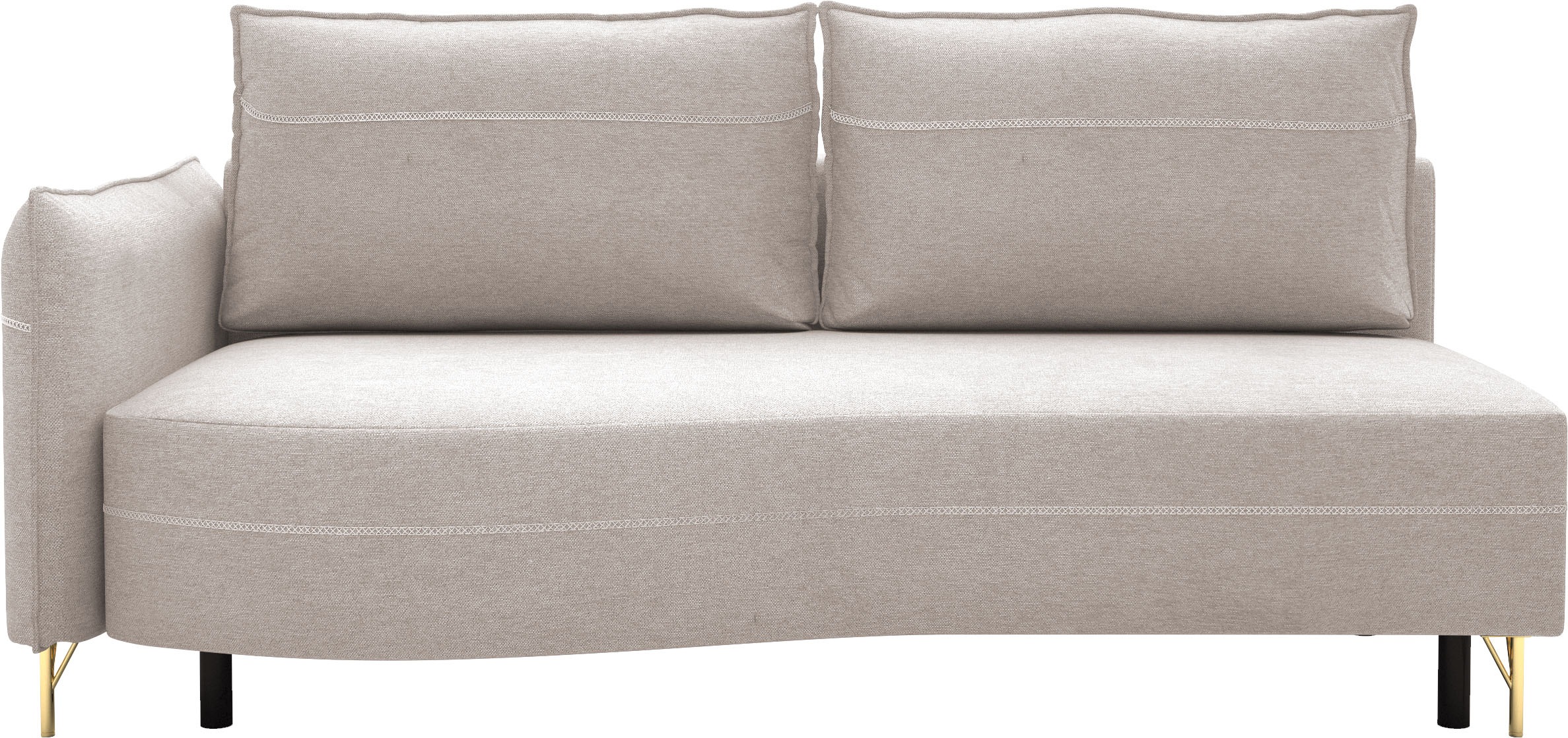 exxpo - sofa fashion Loungesofa »mit toller Kontrastnaht, Solitärmöbel, bequem, schmale Armlehne«, Schlafsofa mit Bettfunktion und Bettkasten, komfortabler Federkern