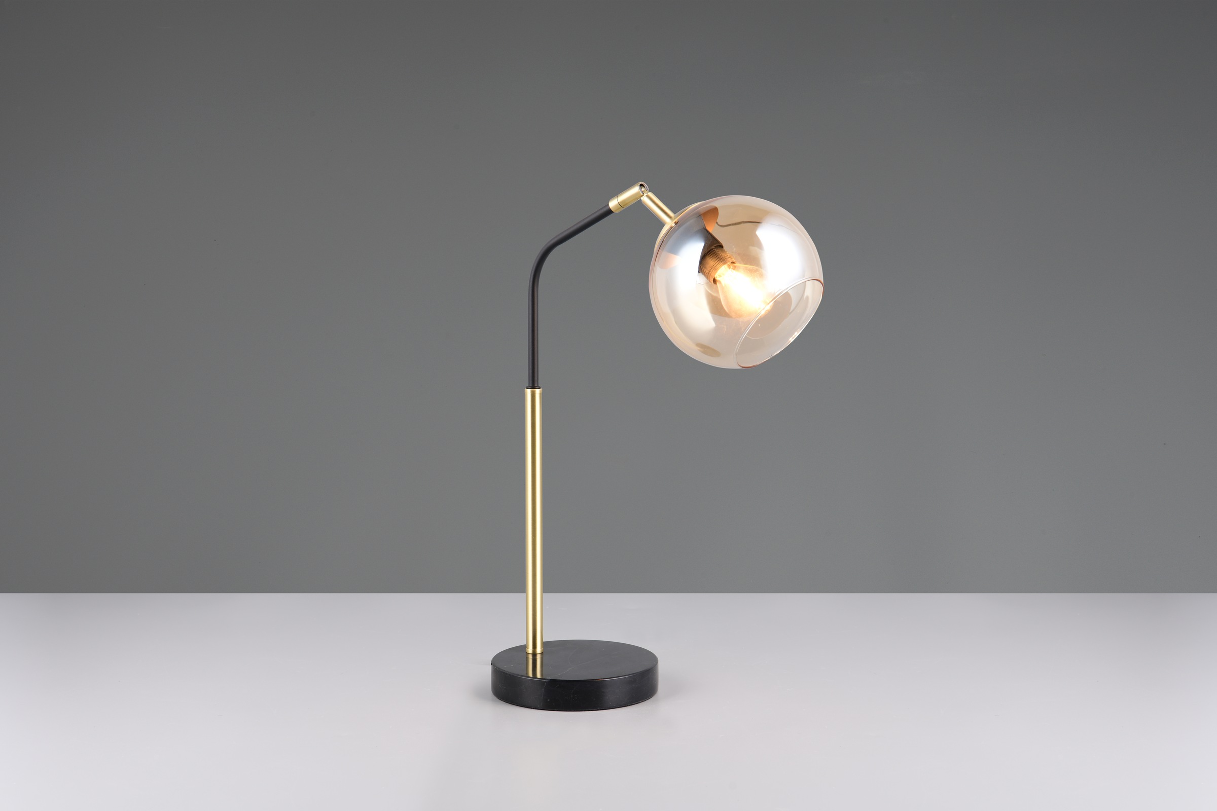 TRIO Leuchten Schreibtischlampe »PAXTON, exkl. 1x E14 max 10W, Leseleuchte Nachttischlampe«, 1 flammig, Leuchtmittel E14 | Leuchtmittel wechselbar, mit Glas Lampenschirm, Schnurschalter, Höhe 45 cm, Tiefe 28 cm