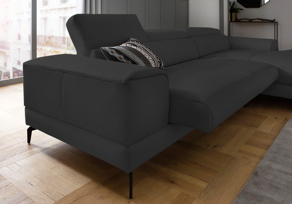 W.SCHILLIG Ecksofa »piedroo, Designsofa mit tollem Sitzkomfort, L-Form«, Kopfteilverstellung, wahlweise mit Sitztiefenverstellung, Breite 303cm