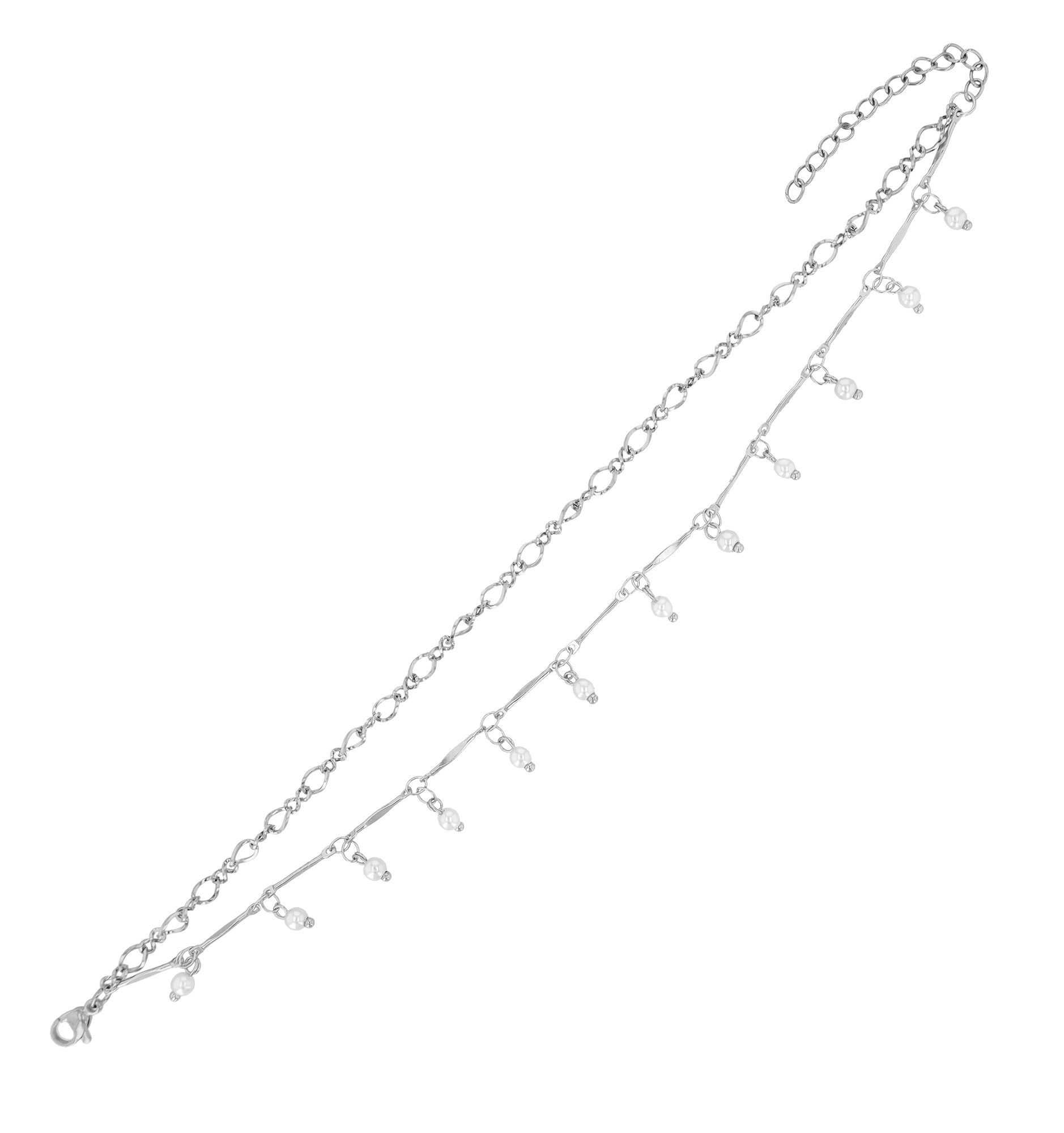 Adelia´s Fußkette »Damen Fußkettchen – aus Edelstahl« Perfekt als Geschenk zum Muttertag