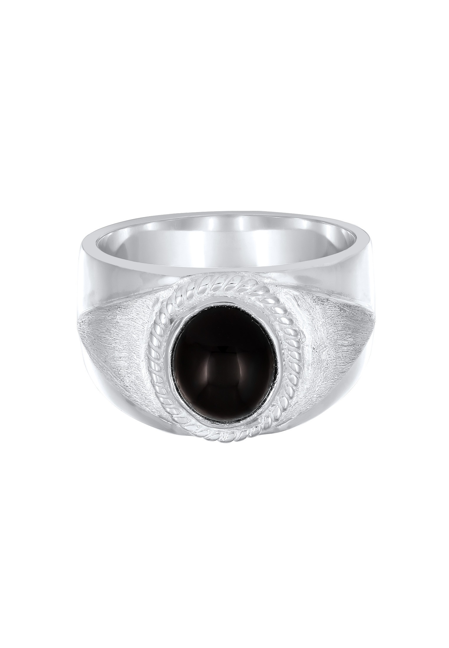 Kuzzoi Siegelring »Ring Siegelring Oval Onyx Schwarz 925 Sterling Silber«