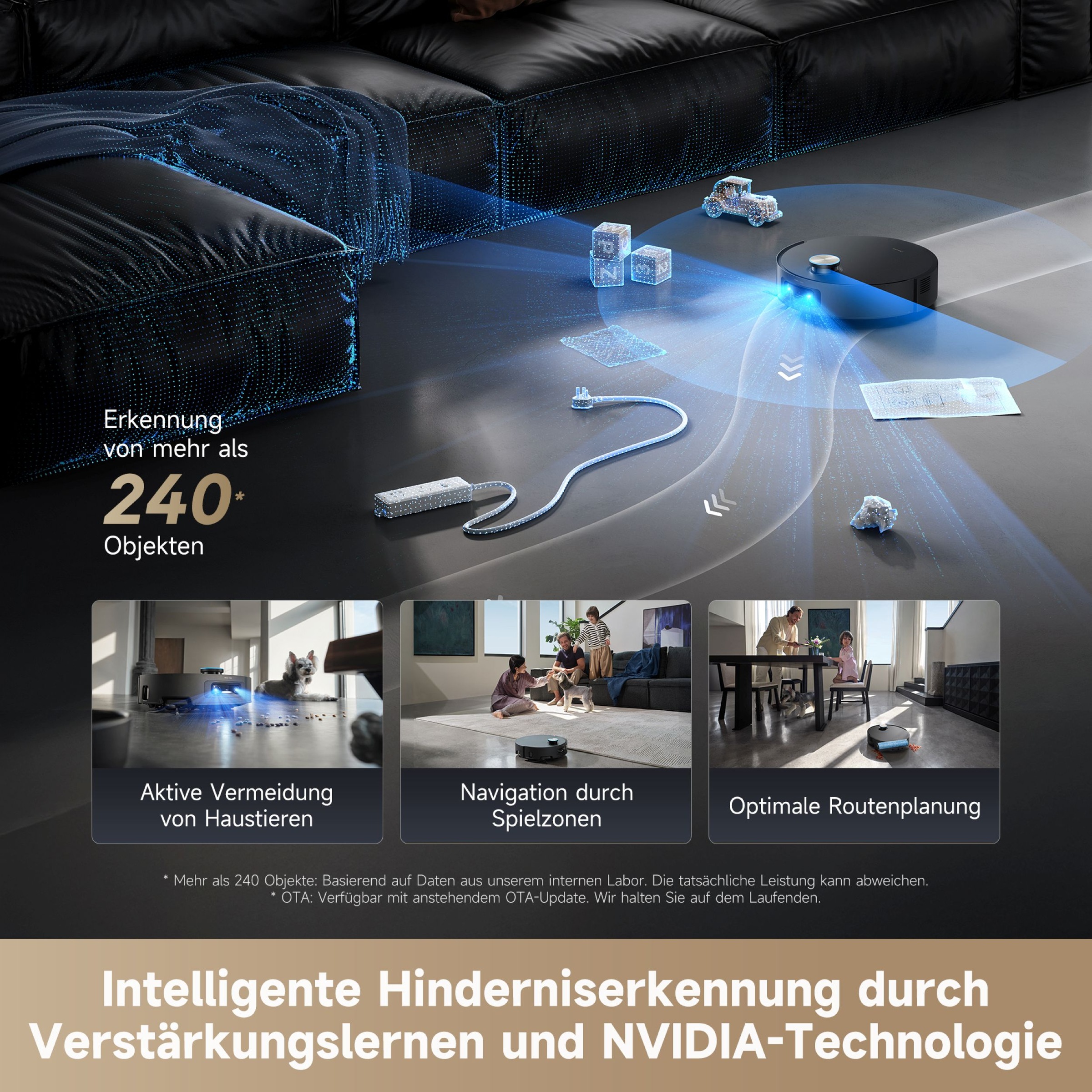 Dreame Saugroboter »mit Wischfunktion Aqua10 Ultra Roller Complete« Warmwasser-Wischsystem, Rollenmopp, überwindet Hindernisse, 30.000 Pa