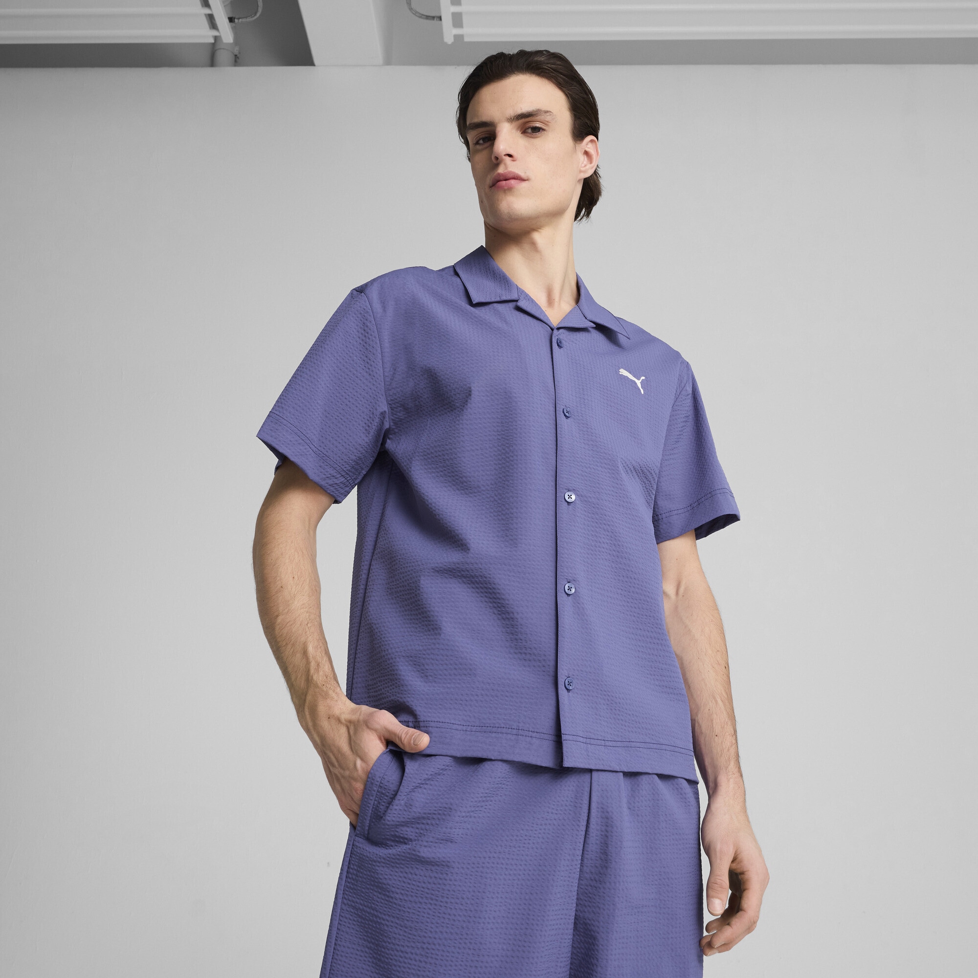 PUMA T-Shirt »WARDROBE ESS Relaxed Seersucker-Shirt Herren«