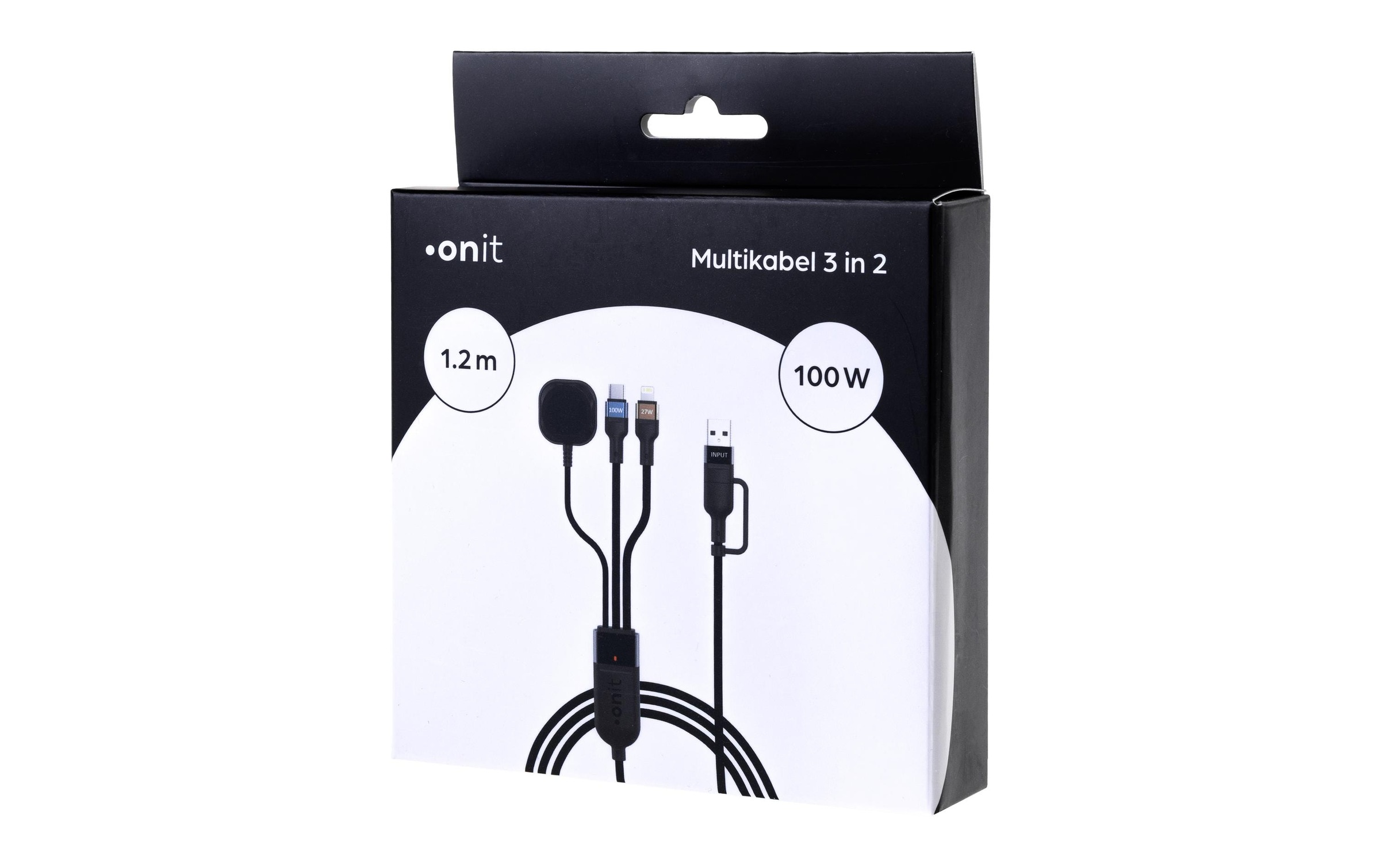 onit USB-Kabel »2.0-Kabel USB A/USB C - Lightning/USB-C/Ladepad« 120 cm