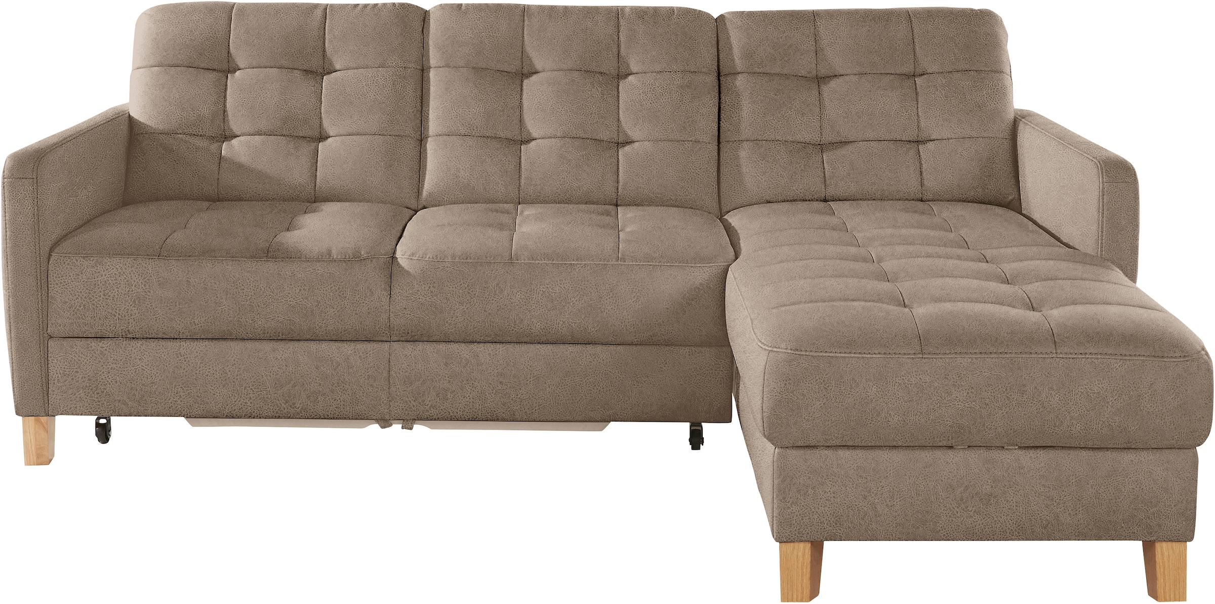 exxpo - sofa fashion Ecksofa »Elio, kompakt und komfortabel, bequem und zeitloses Design, L-Form«, wahlweise mit Bettfunktion