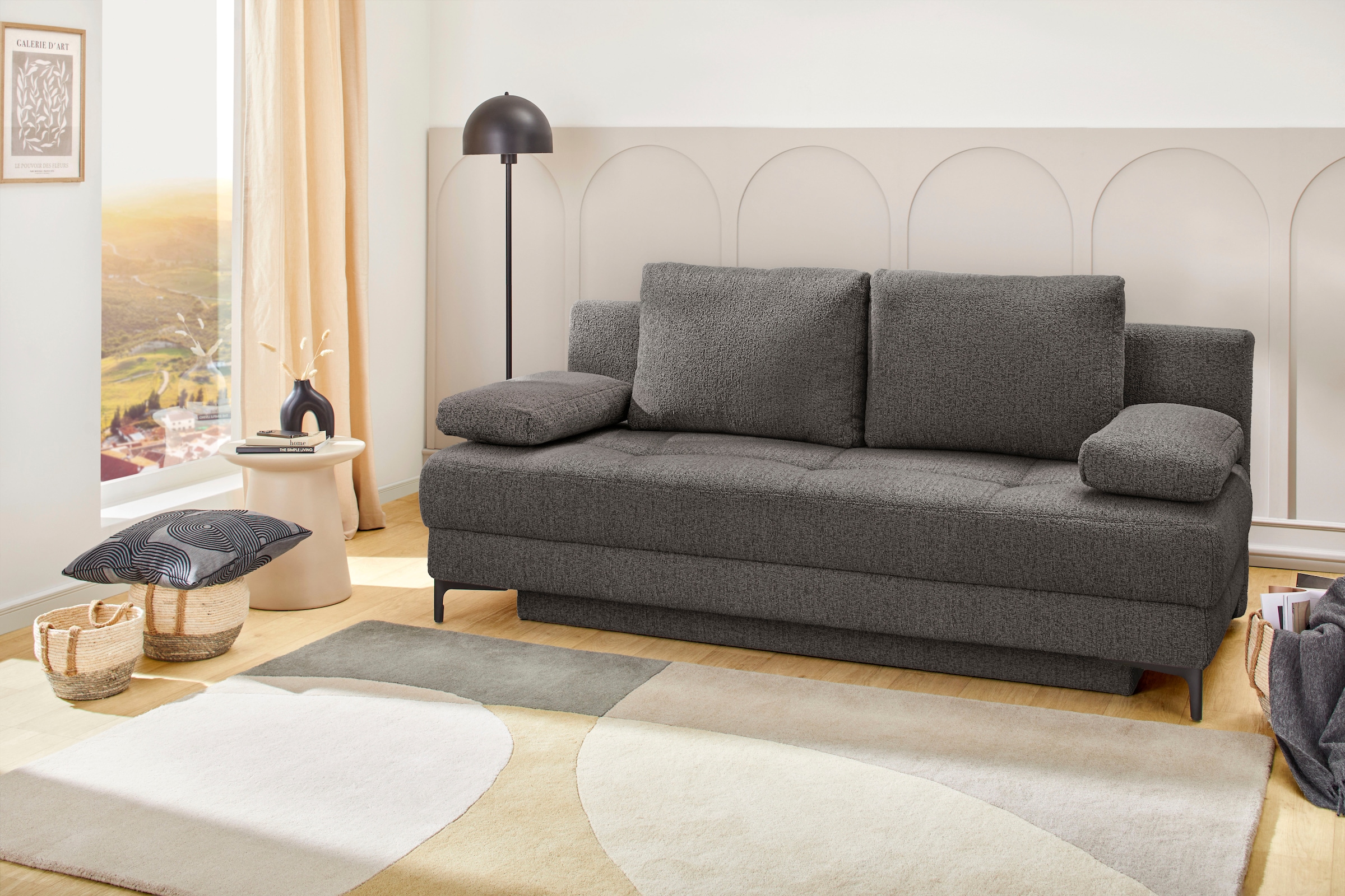Jockenhöfer Gruppe "Felix, B: 205 cm, Liegefl. 155x201 cm, Dauerschlafsofa, inkl. Topper" inklusive Schlaffunktion und Bettkasten, Federkernpolsterung