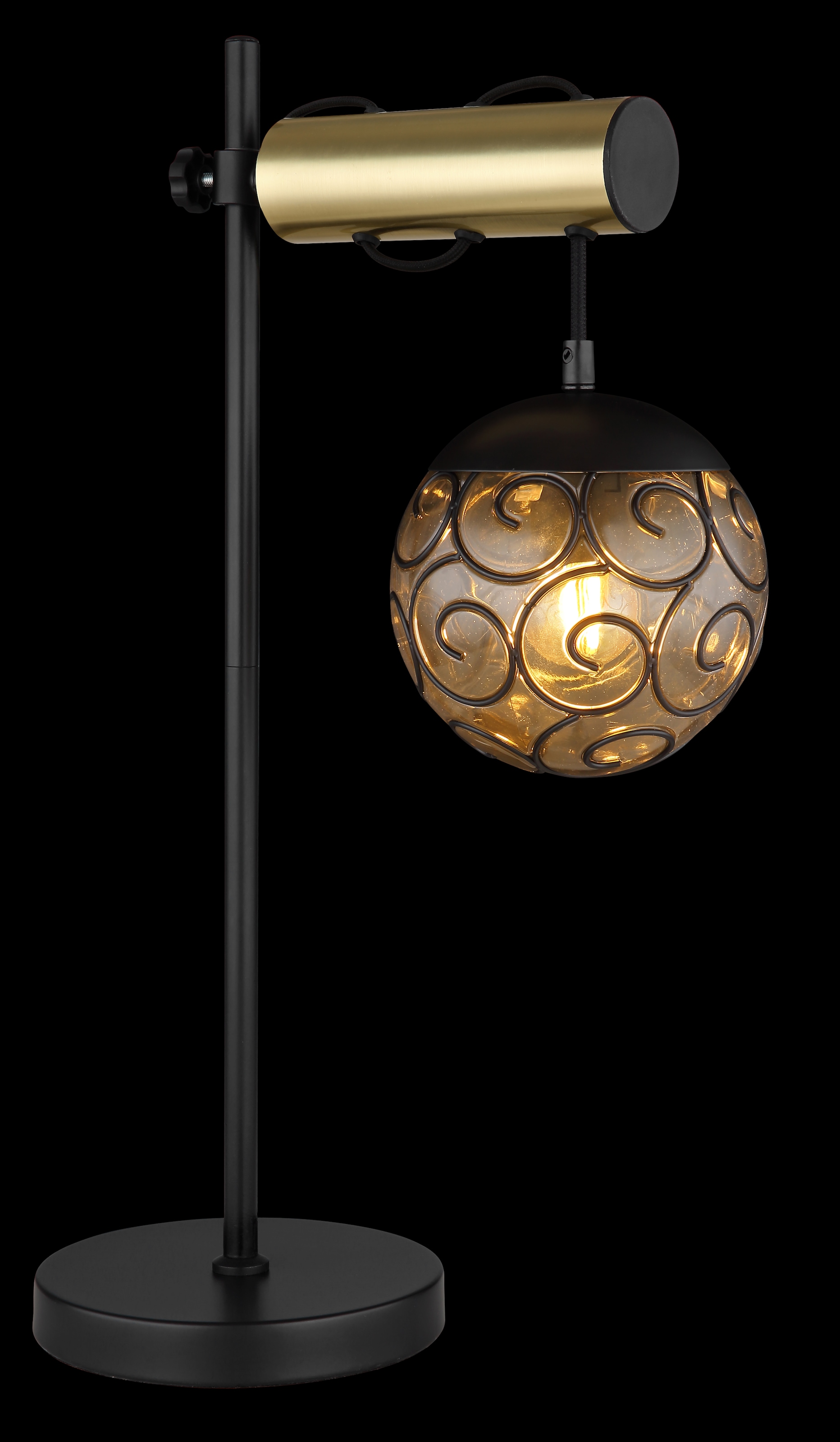 GLOBO LIGHTING Tischleuchte »FITZ«, Leuchtmittel E27 | ohne Leuchtmittel, Tischlampe/Metall/goldfarben/antik/höhenverstellbar
