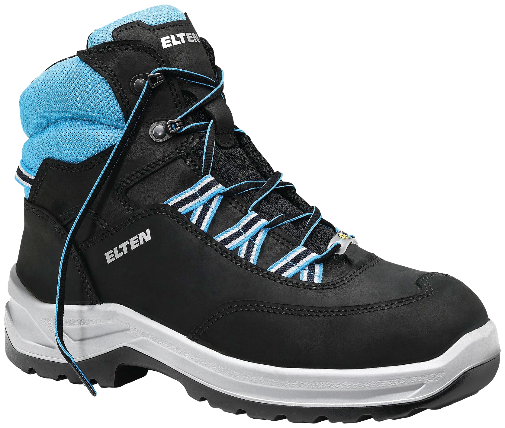 ELTEN Maja Mid S2 ESD 74790 – Sicherheitsschuhe Mit Pelz-Obermaterial, Schnürung, Flache Sohle – Schuhweite Medium