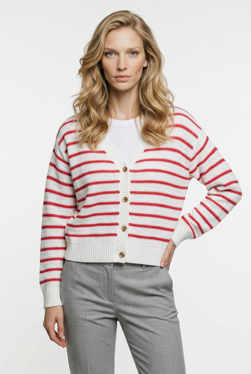 Levi's Snowflake Susanne Cardigan Stripe Tofu M 8