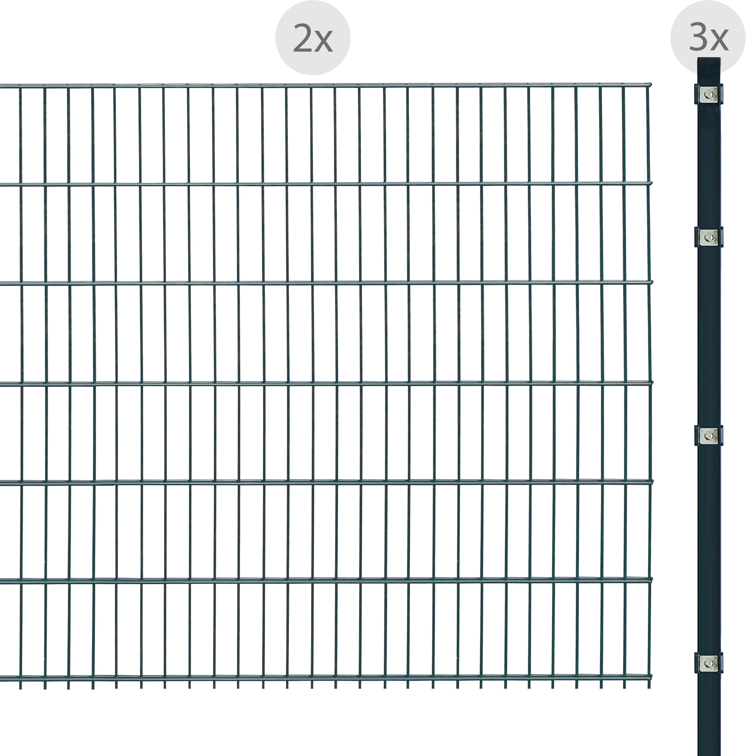 Arvotec Doppelstabmattenzaun »ESSENTIAL 123 zum Einbetonieren«, Zaunhöhe 123 cm, Zaunlänge 2 - 60 m
