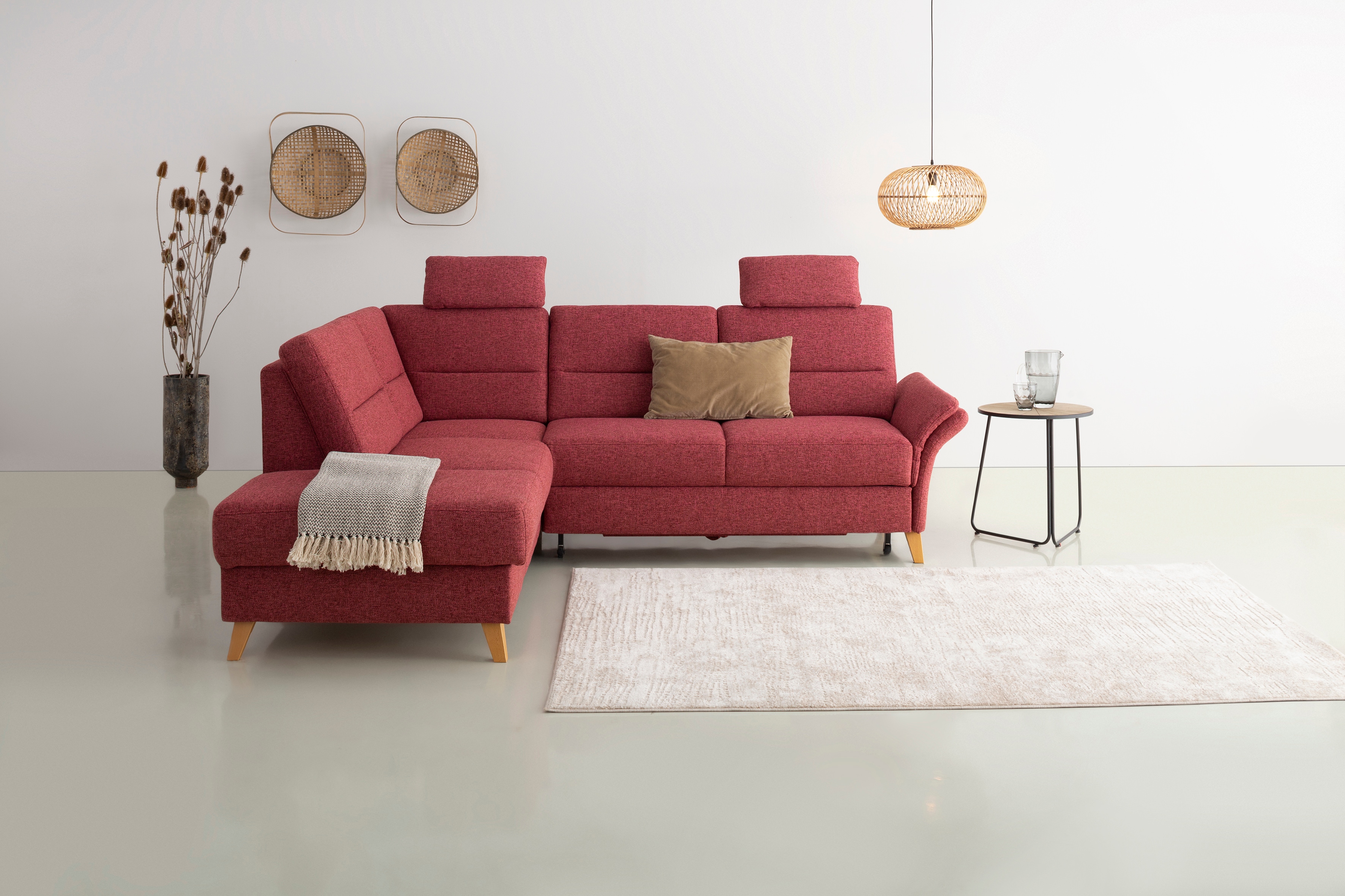 OTTO home Ecksofa "Westerland L-Form" Federkern-Polsterung, wahlweise mit Schlaffunktion, Bettkasten