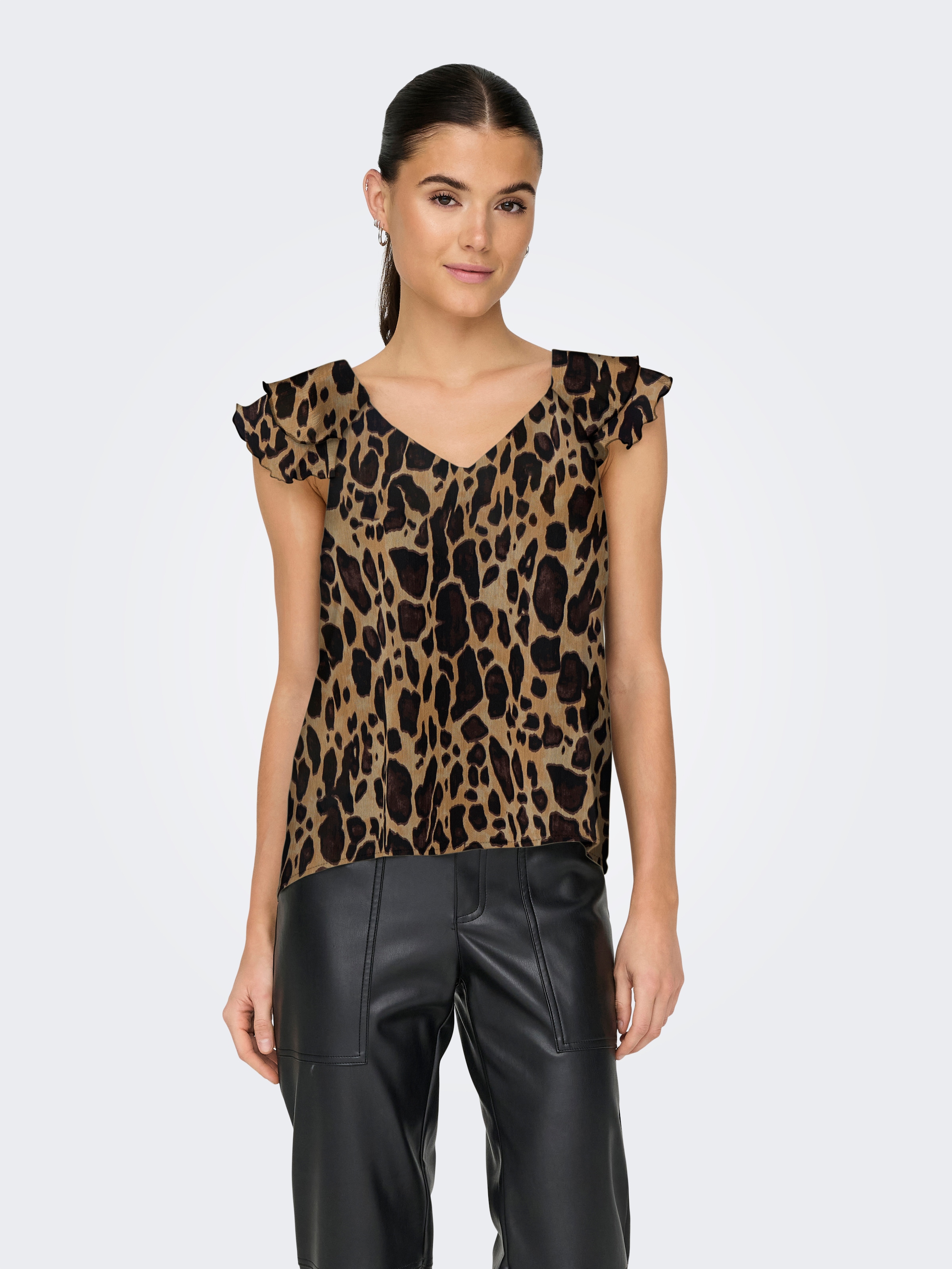 ONLY Blusenshirt "ONLASTA LIFE CAPSLEEVE V-NECK TOP PTM" günstig online kaufen