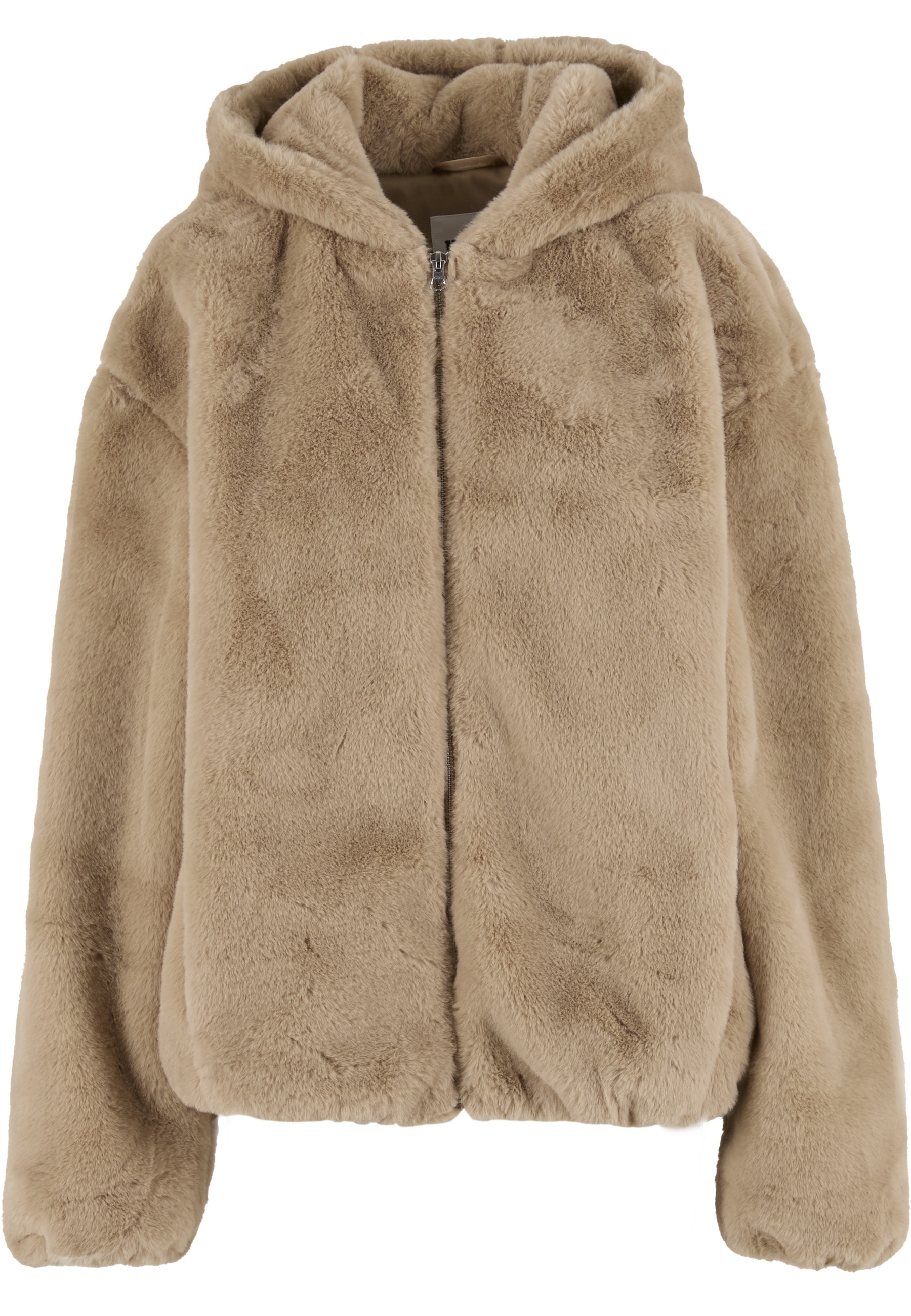 URBAN CLASSICS Wintermantel "Urban Classics Full Zip Faux Fur Hoodie"