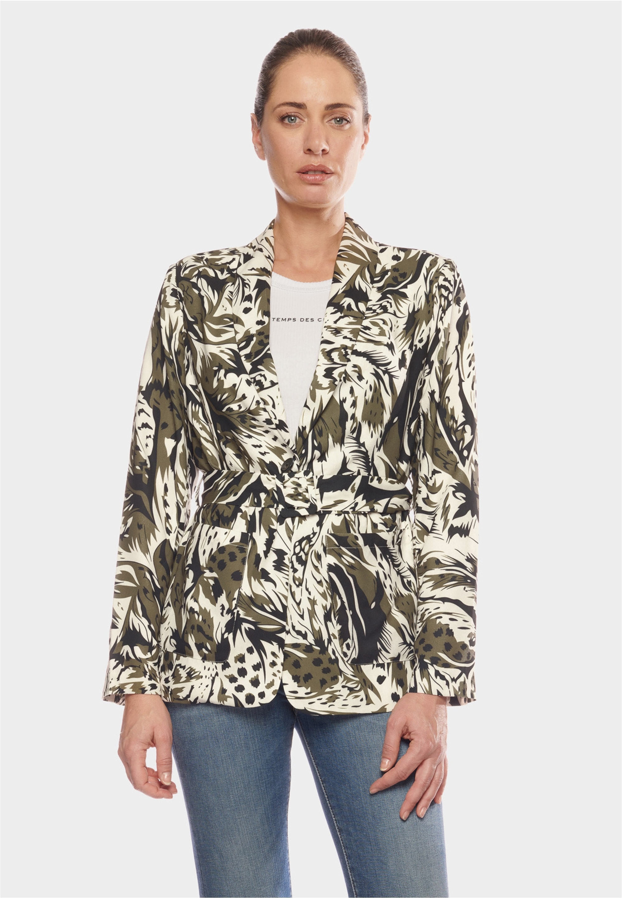 Le Temps Des Cerises Jackenblazer »VESTE FEMME SALOME(ML / JACKET WOMAN SALOME (LONG SLEEVE)«, mit stilvollem Allover-Print