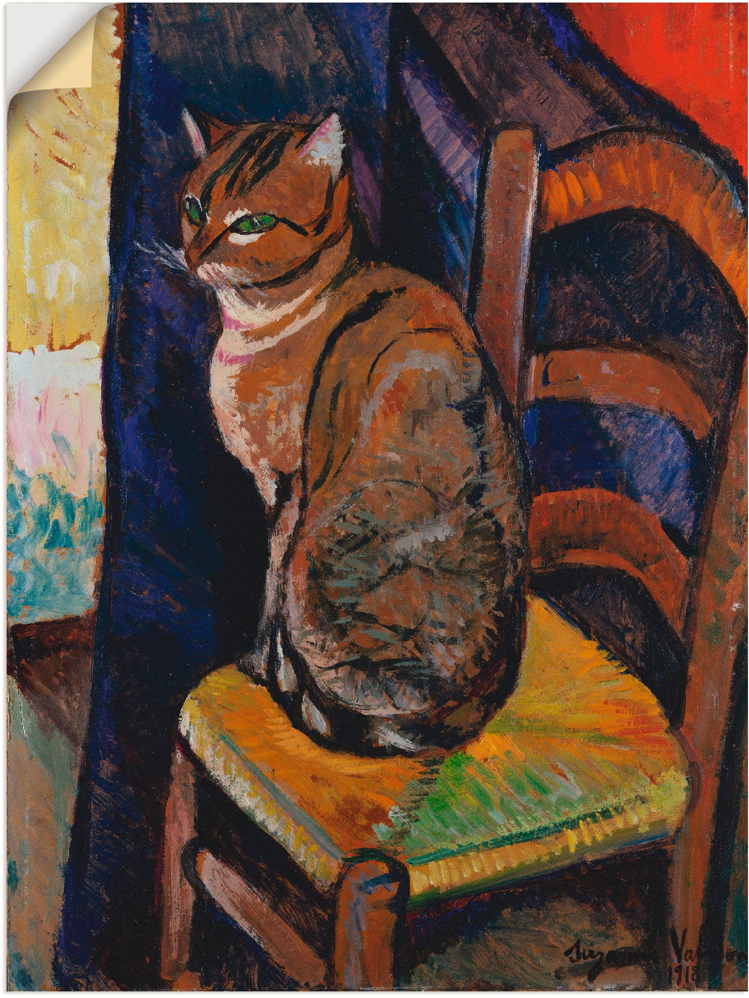 Artland Wandbild "Skizze Stuhl sitzende Katze.", Haustiere, (1 St.), als Le günstig online kaufen