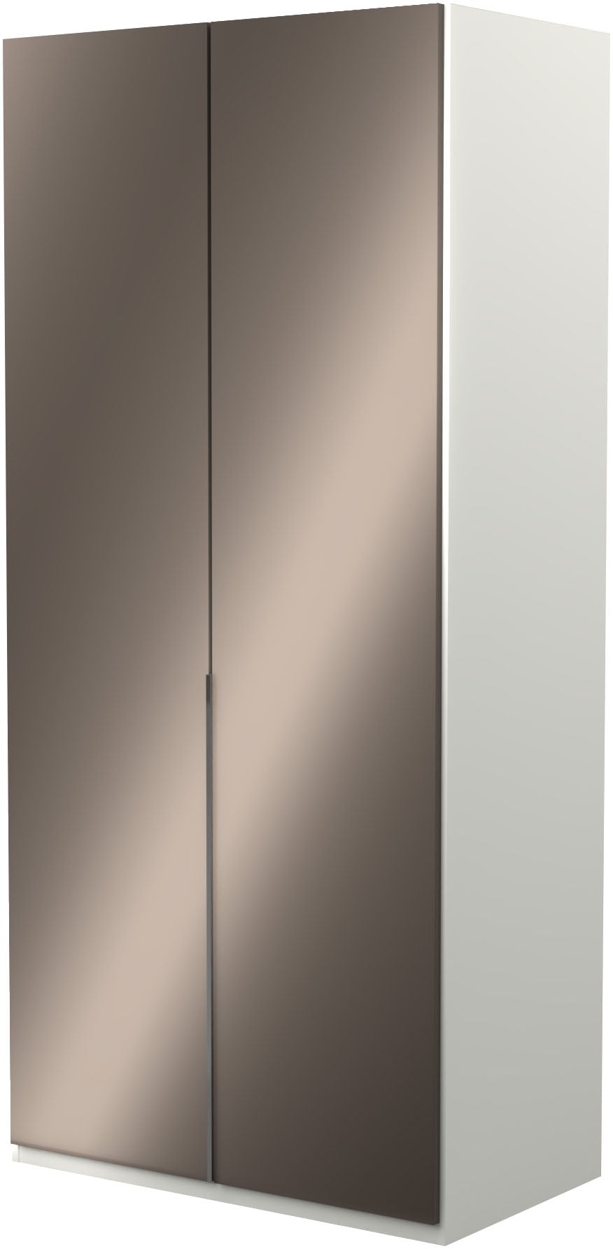 Musterring Kleiderschrank "San Diego, Kleiderschrank, Schrank, Garderobe, mit Glastüren" 1 Stk. tlg. 2-türig (gedämpft), 2 Böden, 1 Kleiderstange, Chromgriffe